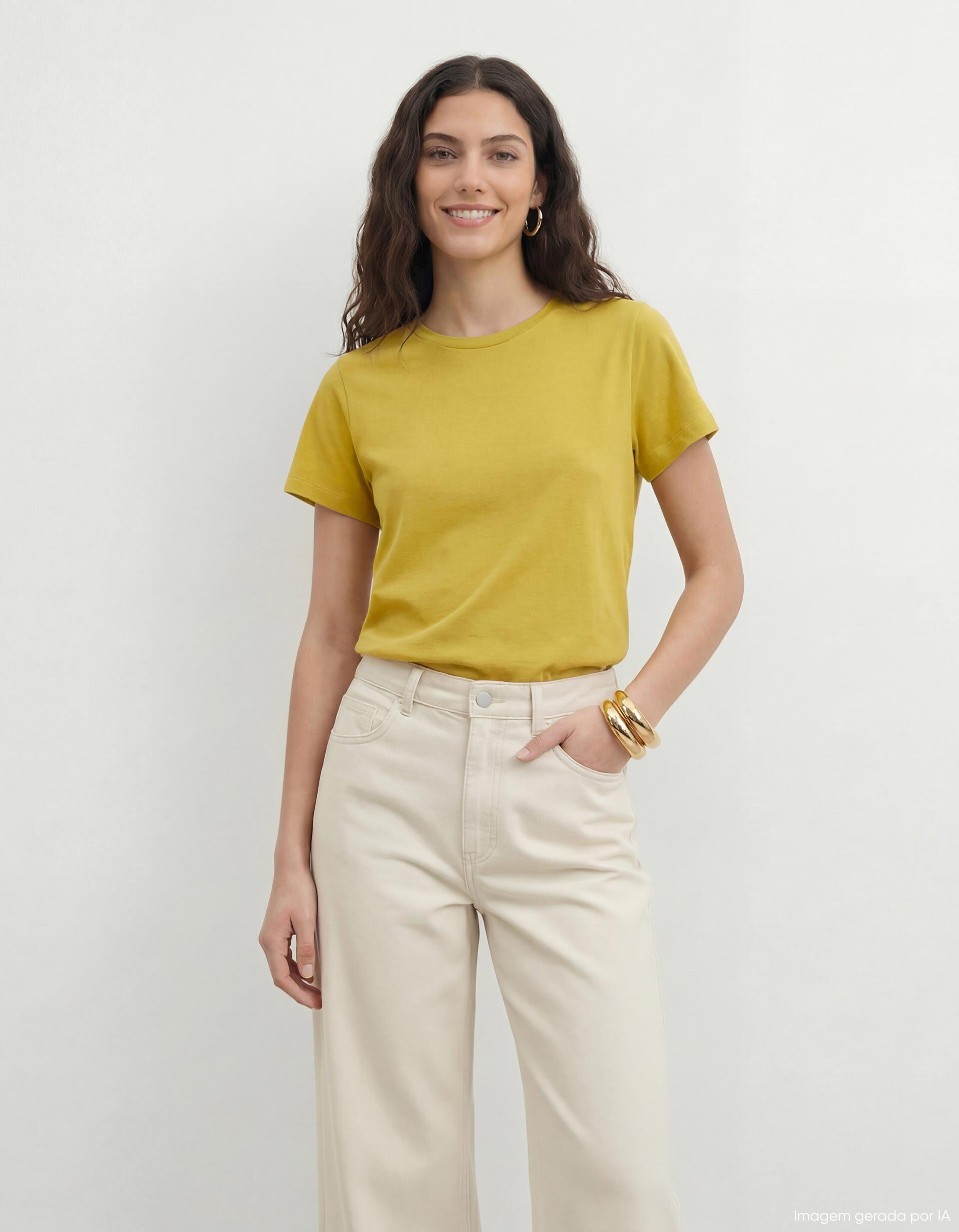 Comprar Online T-shirt, Mulher, Amarelo