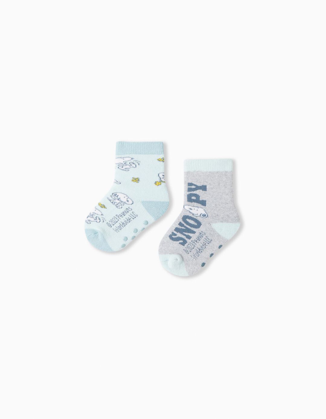 Pack 2 Pairs of 'Snoopy' Anti-Slip Socks, Baby Boy, Multicolor