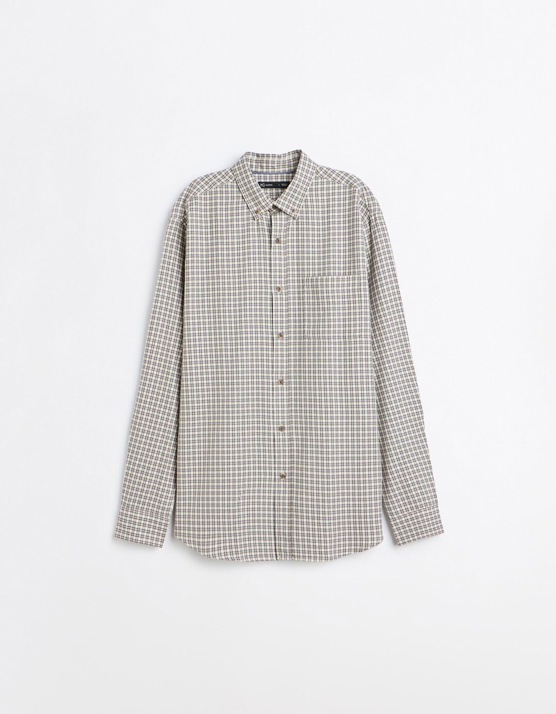 Camisa Xadrez, Homem, Bege Claro