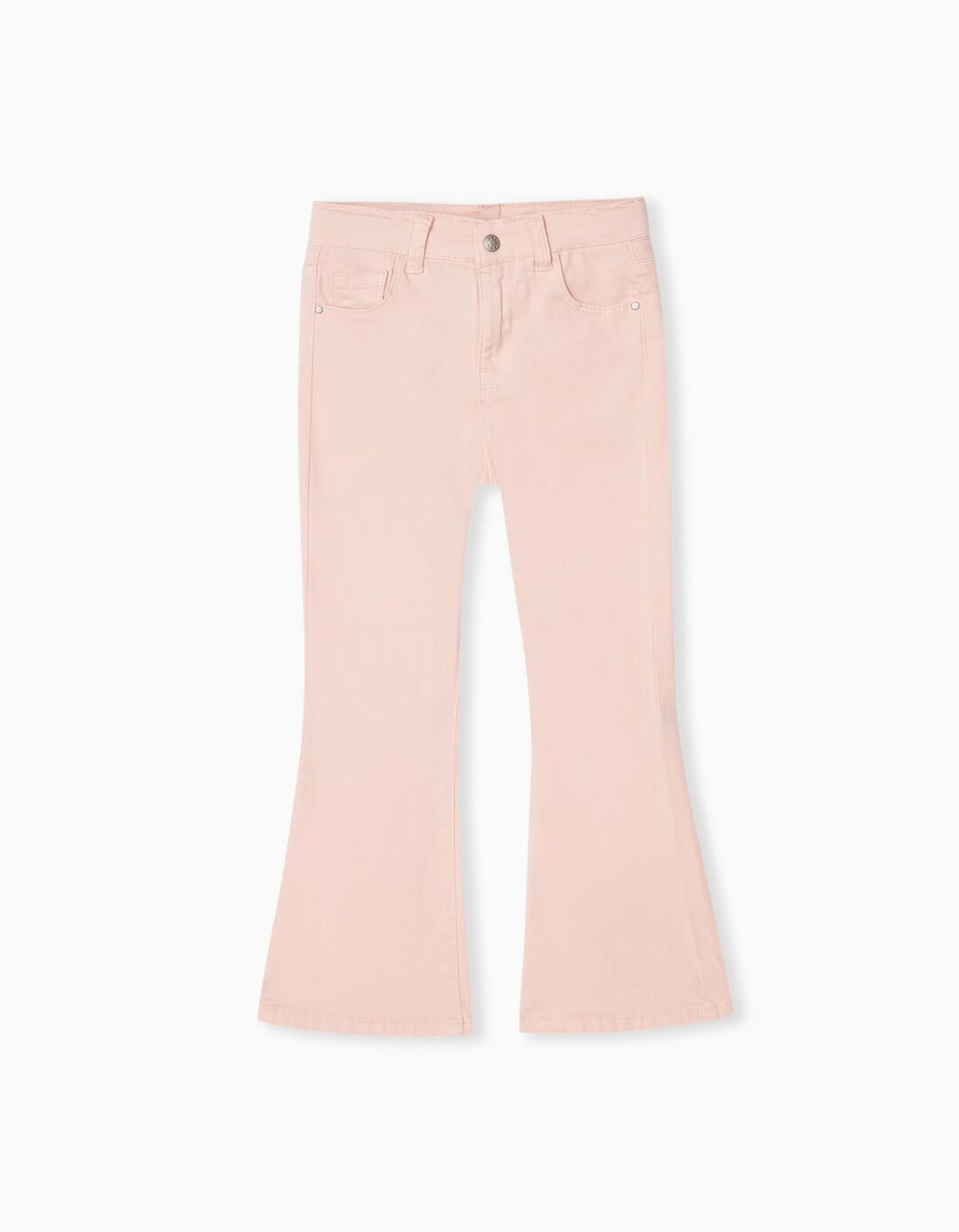 Flare Denim Trousers, Girls, Light Pink