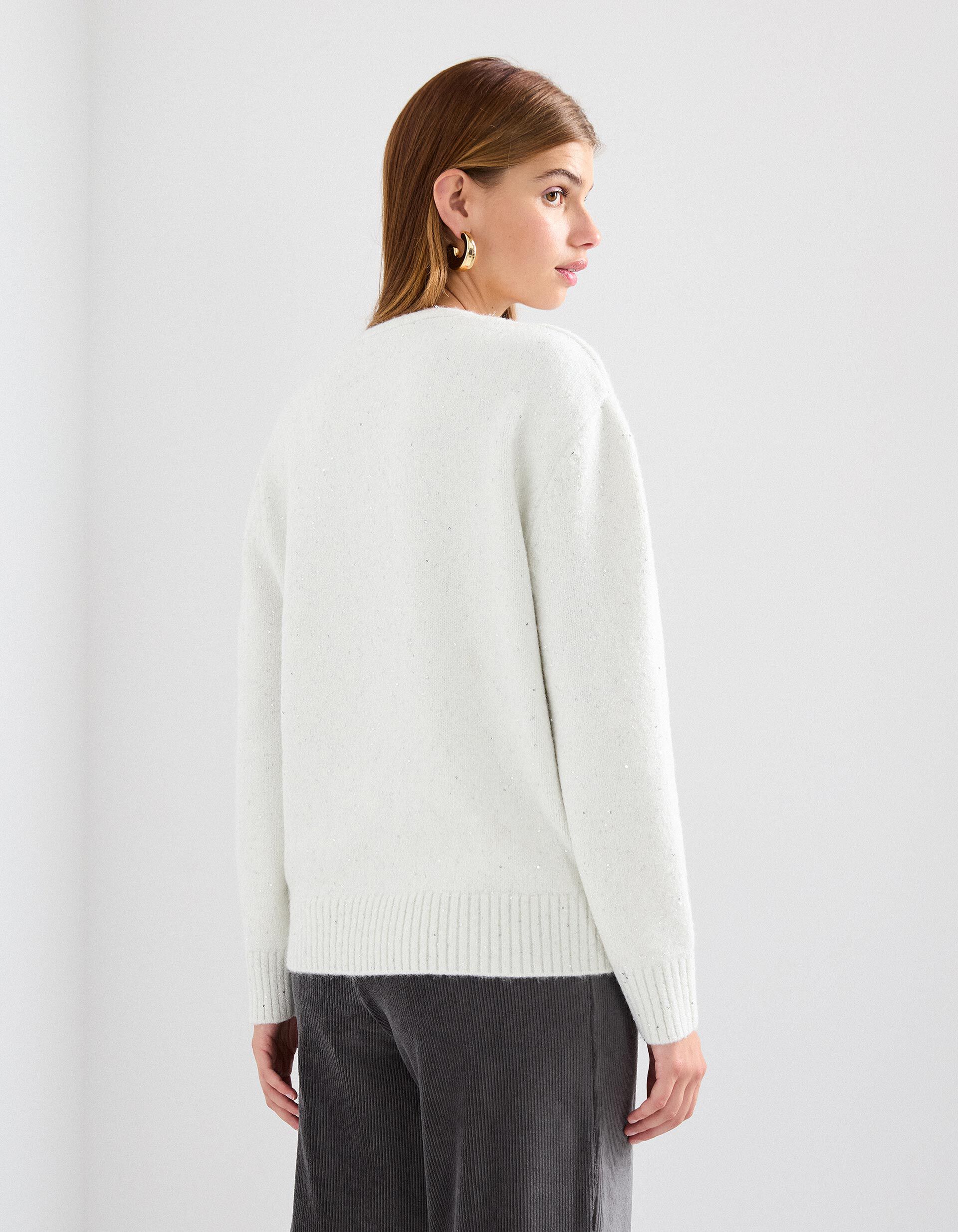 Comprar Online Camisola com Lantejoulas, Mulher, Branco