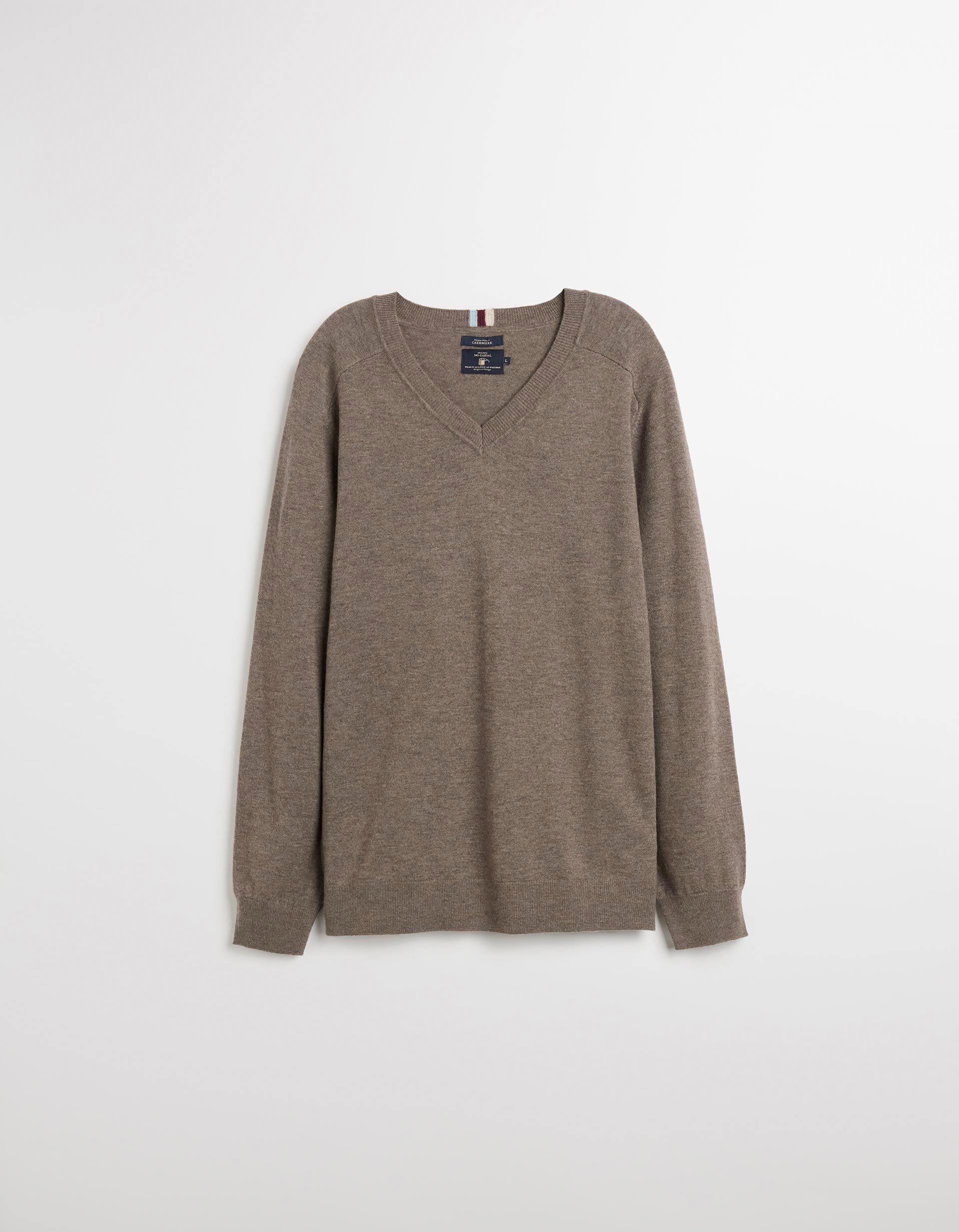 Comprar Online Camisola com Caxemira, Homem, Bege Escuro