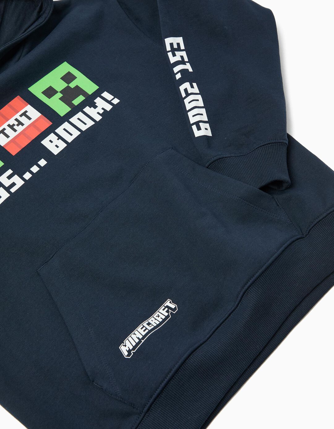 Sweatshirt Capuz 'Minecraft', Menino, Azul Escuro