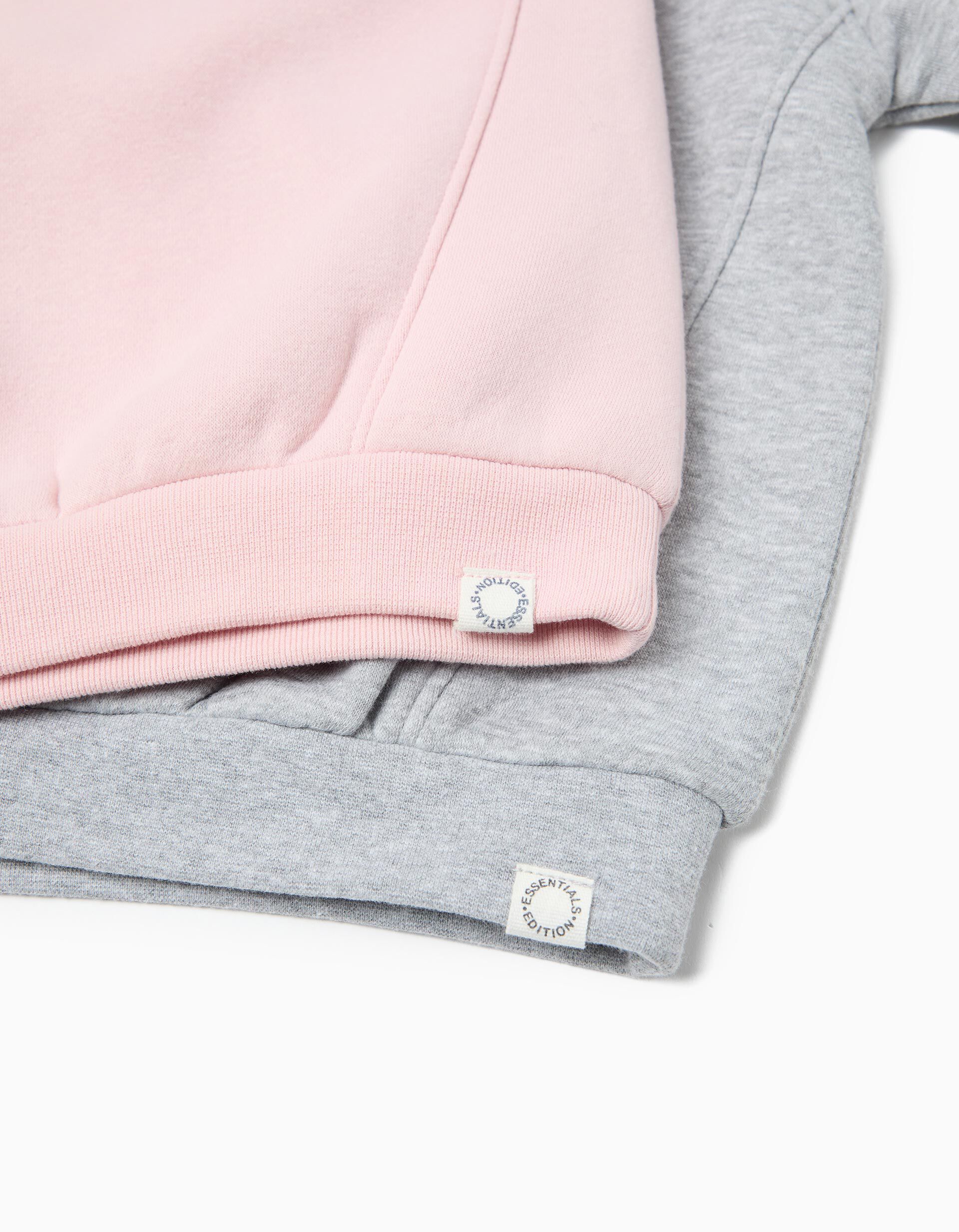 Comprar Online Pack 2 Sweatshirts de Felpa, Menina, Rosa Claro
