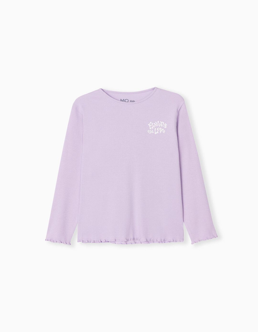 Frills Long Sleeve T-shirt, Girls, Lilac
