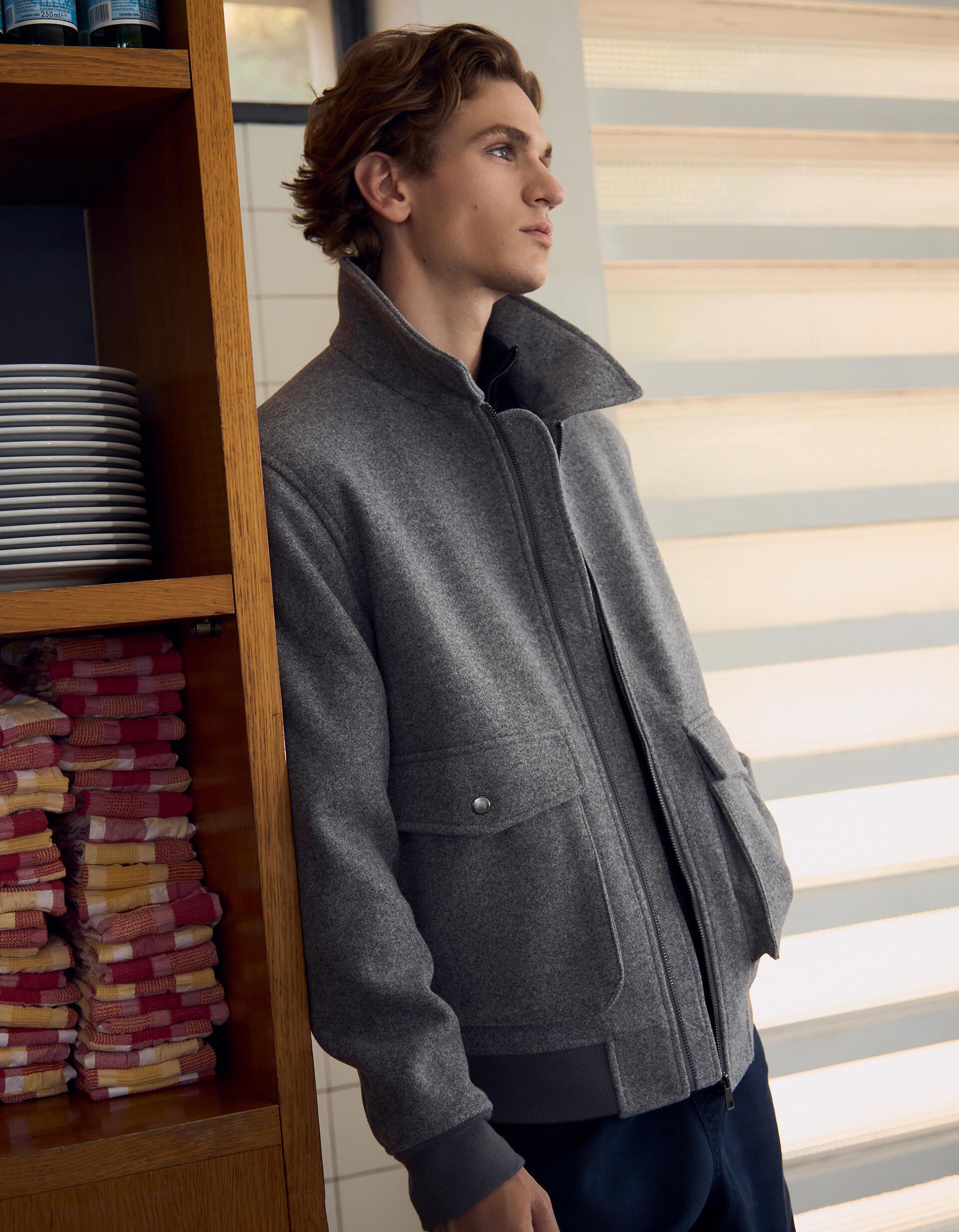 Comprar Online Casaco Bomber, Homem, Cinzento 