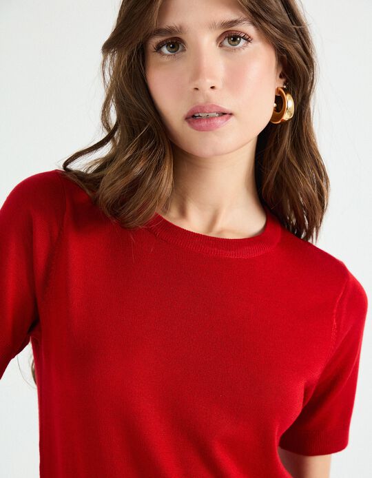 Comprar Online Camisola de Malha, Mulher, Vermelho Escuro