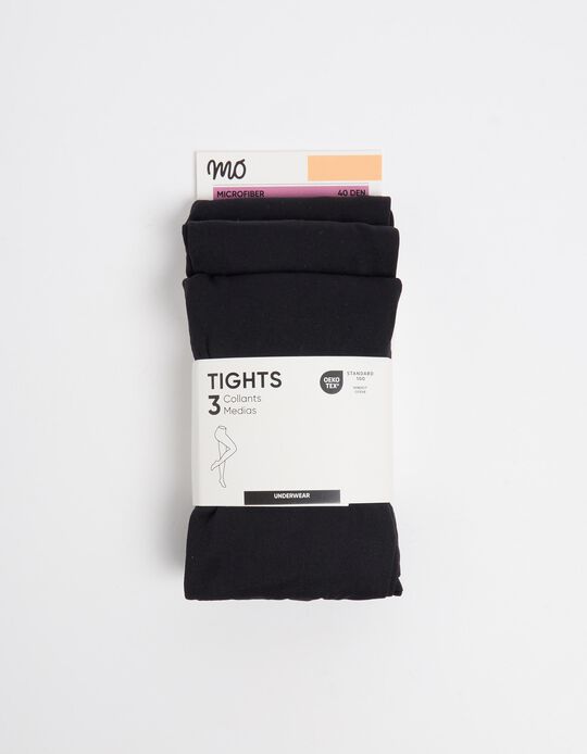 Comprar Online Pack 3 Pares de Collants 40 DEN, Mulher, Preto