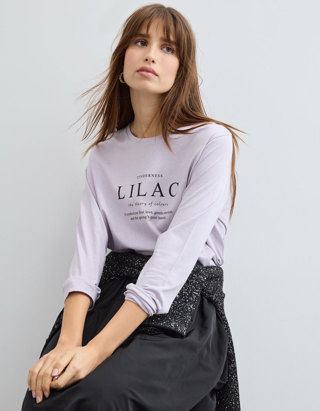 T-shirt Manga Comprida, Mulher, Roxo