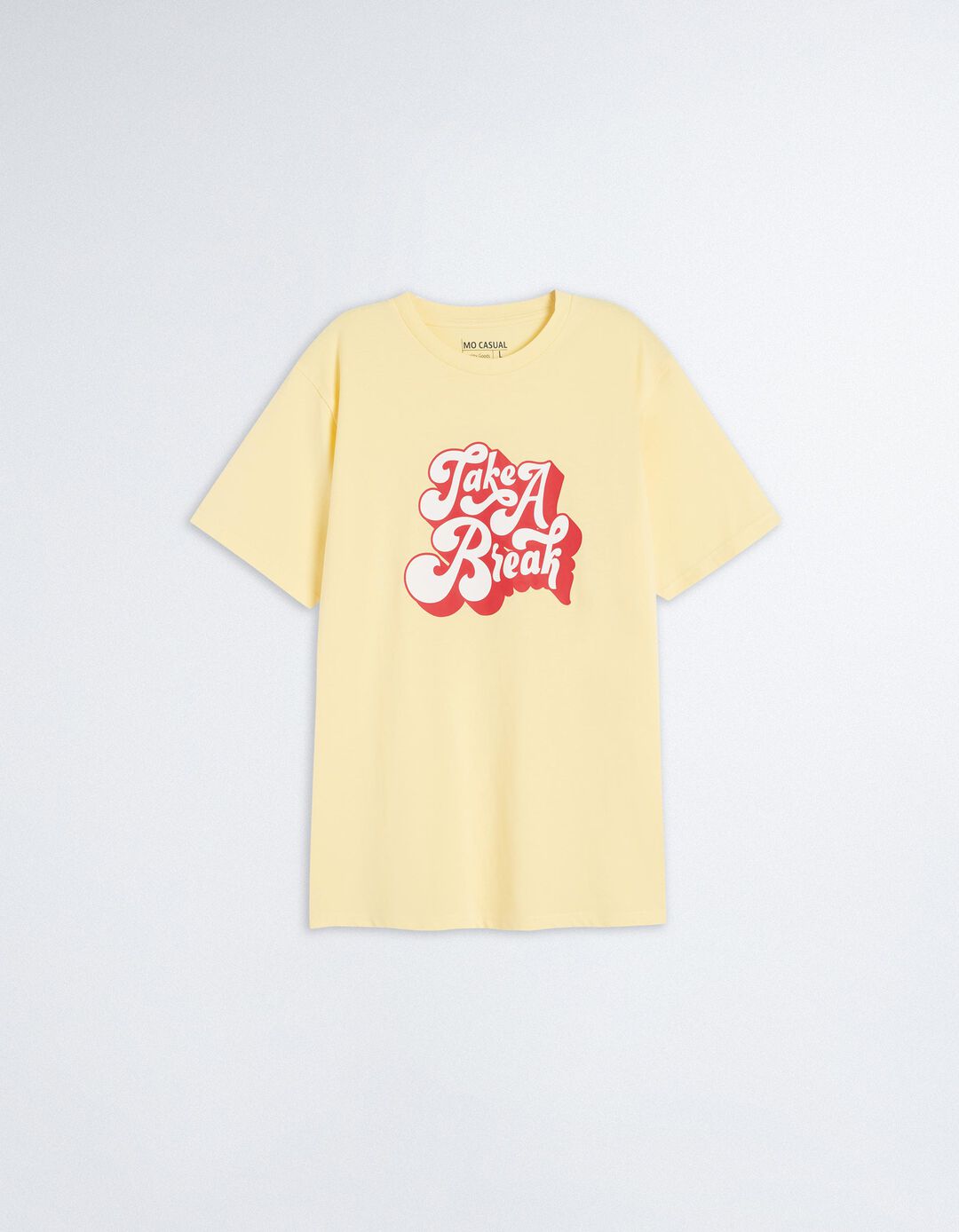 T-shirt Estampado Frase, Homem, Amarelo Claro
