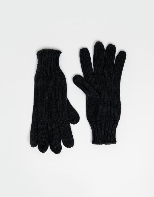 Knitted Gloves, Men, Dark Blue