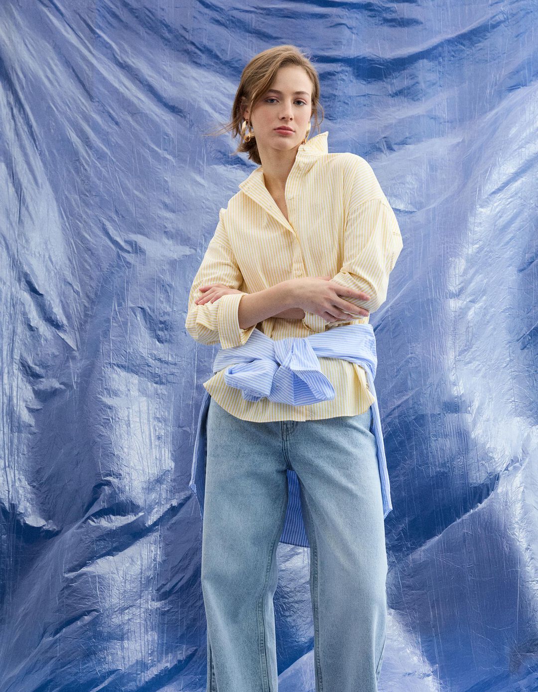 Camisa Oxford, Mulher, Amarelo Claro