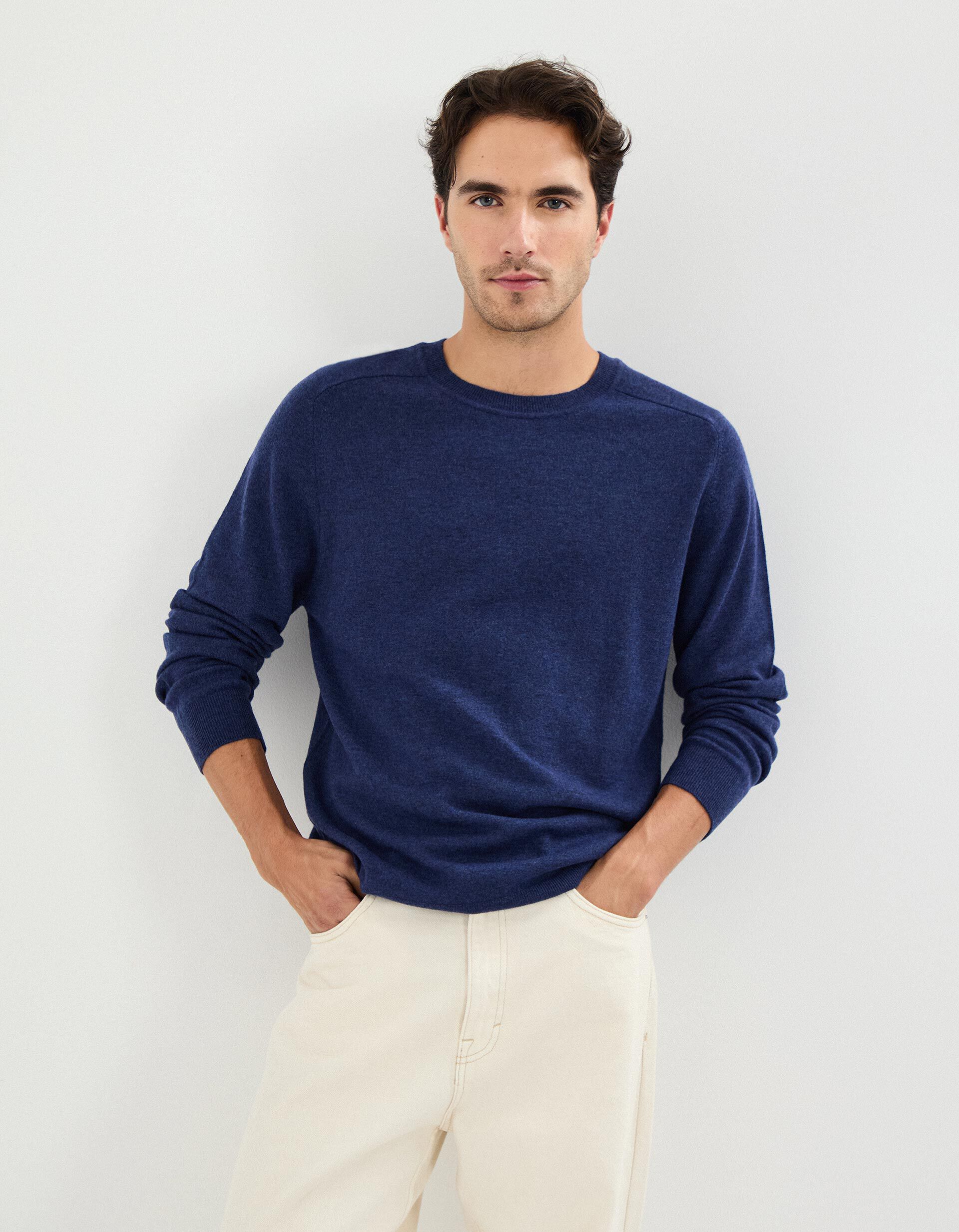 Comprar Online Camisola com Caxemira, Homem, Azul