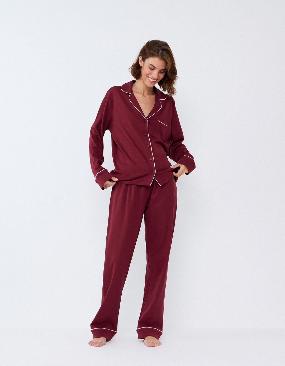 Pijama Camiseiro, Mulher, Vermelho