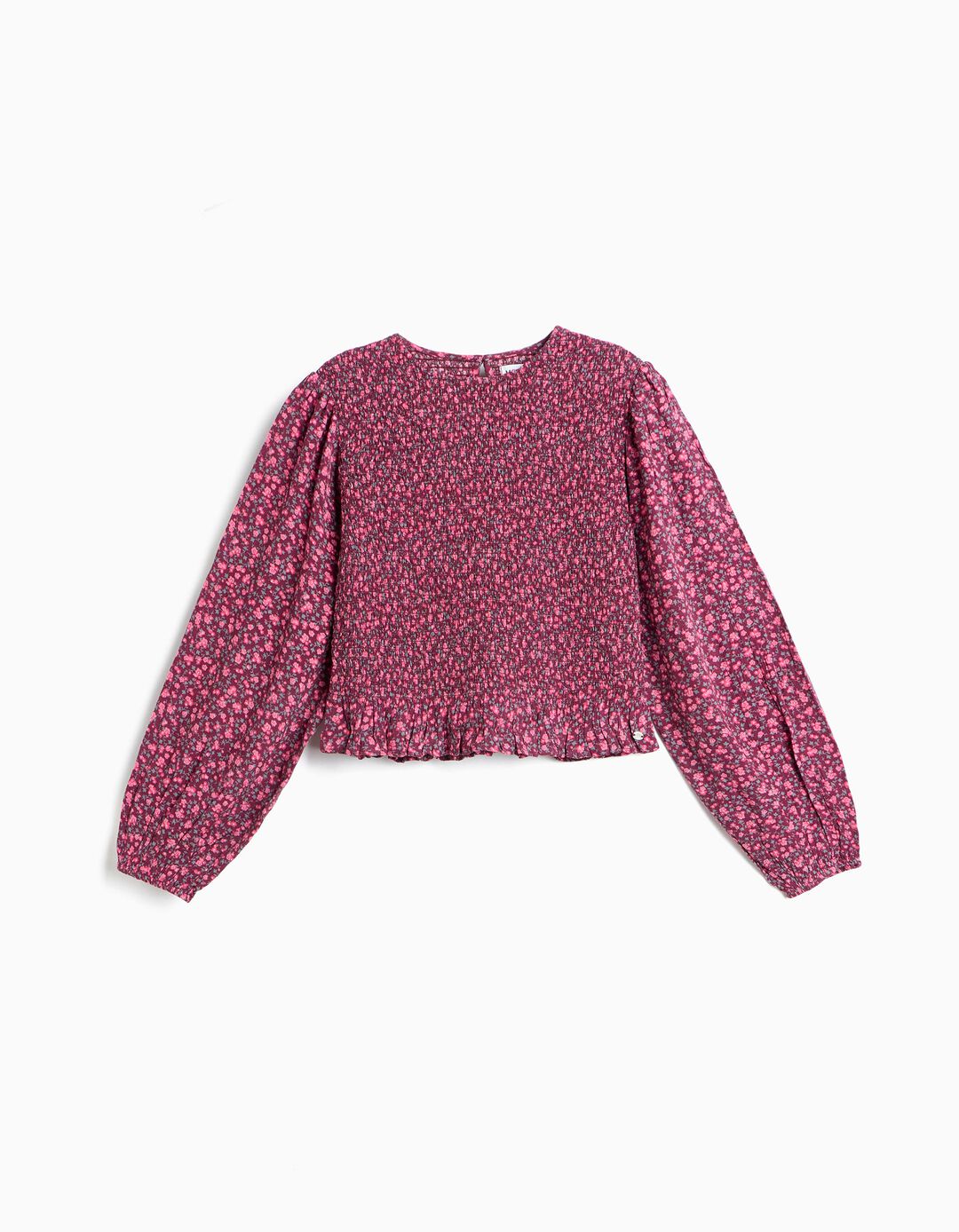 Blusa Smock, Menina, Rosa Escuro