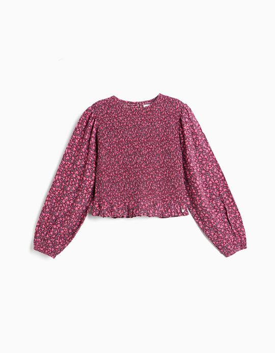 Comprar Online Blusa Smock, Menina, Rosa Escuro