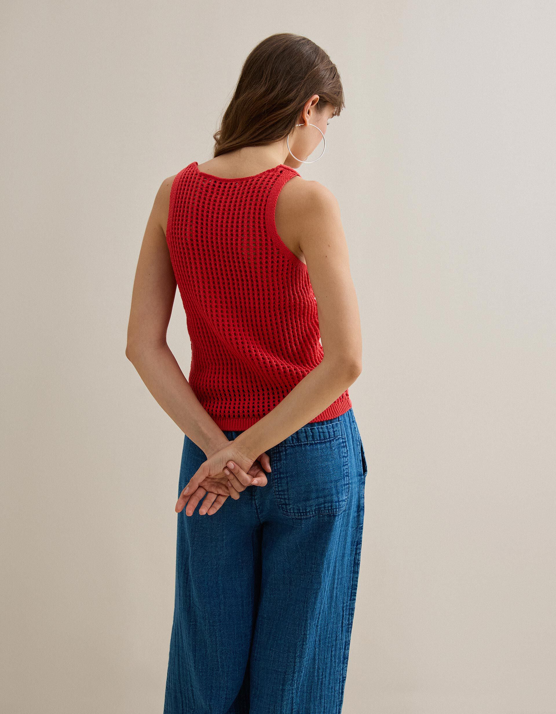 Comprar Online Top de Malha Crochet, Mulher, Rosa Escuro