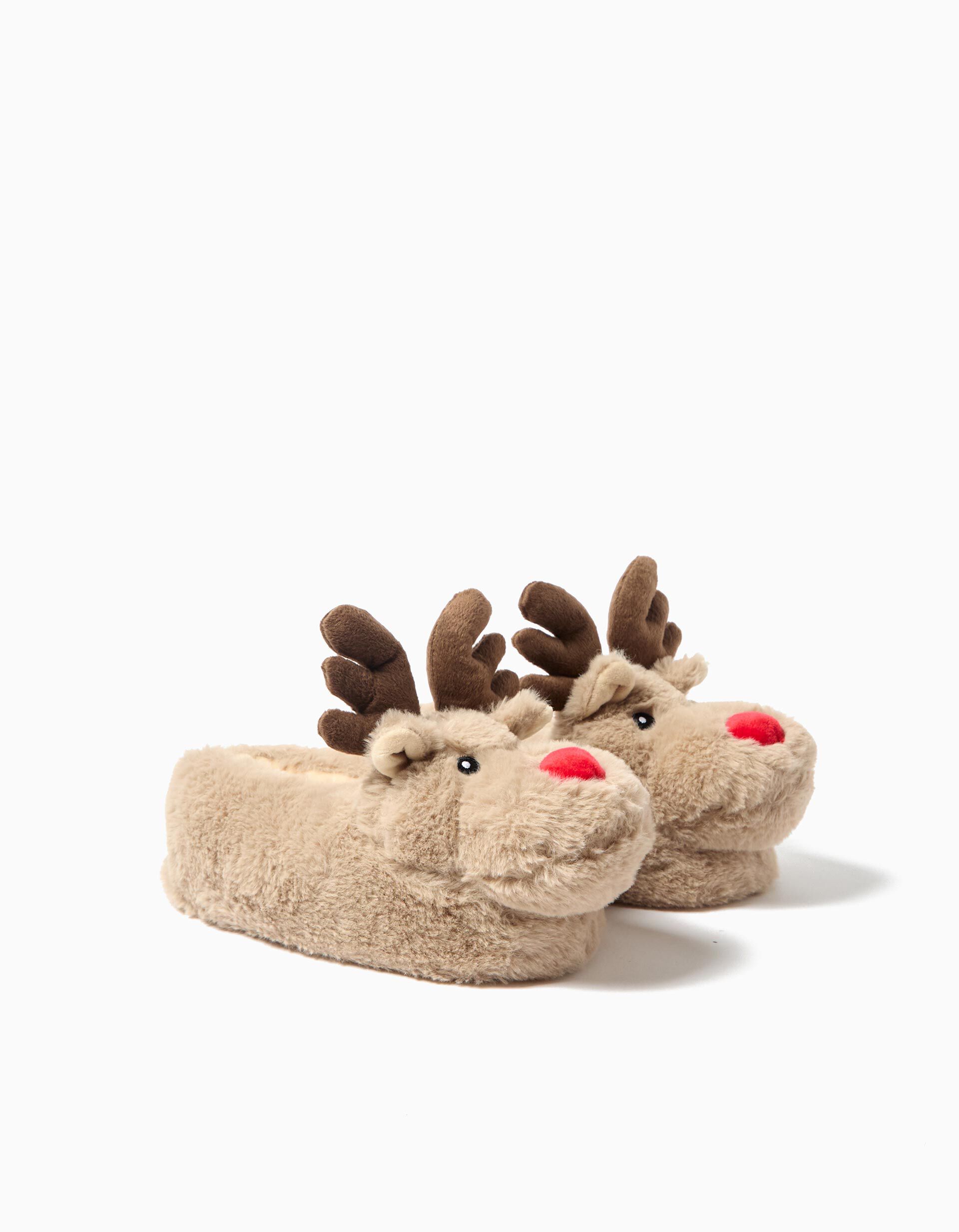 Comprar Online Pantufas de Natal, Crian&ccedil;a, Bege