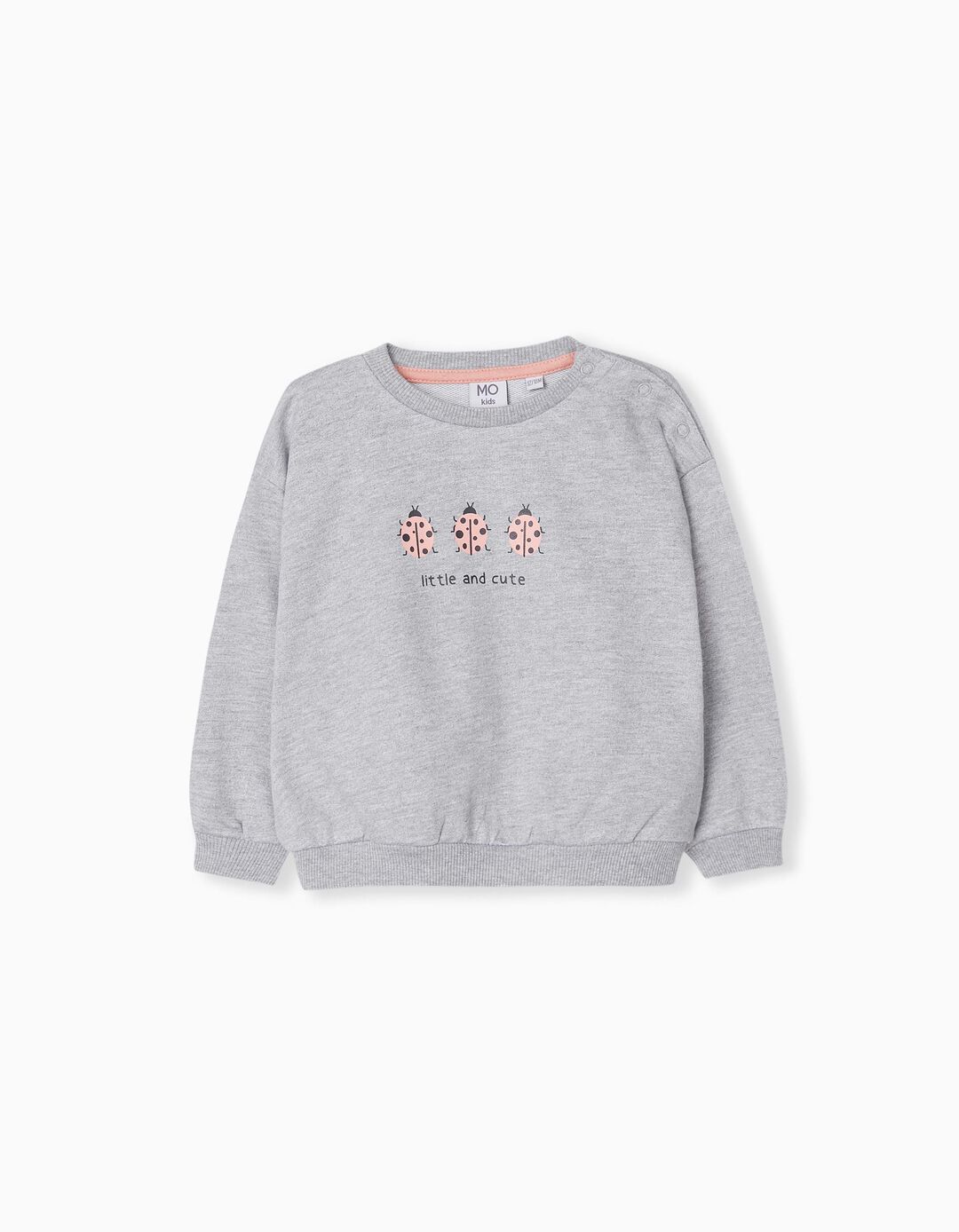 Fleece Sweatshirt, Baby Girls, Light Grey
