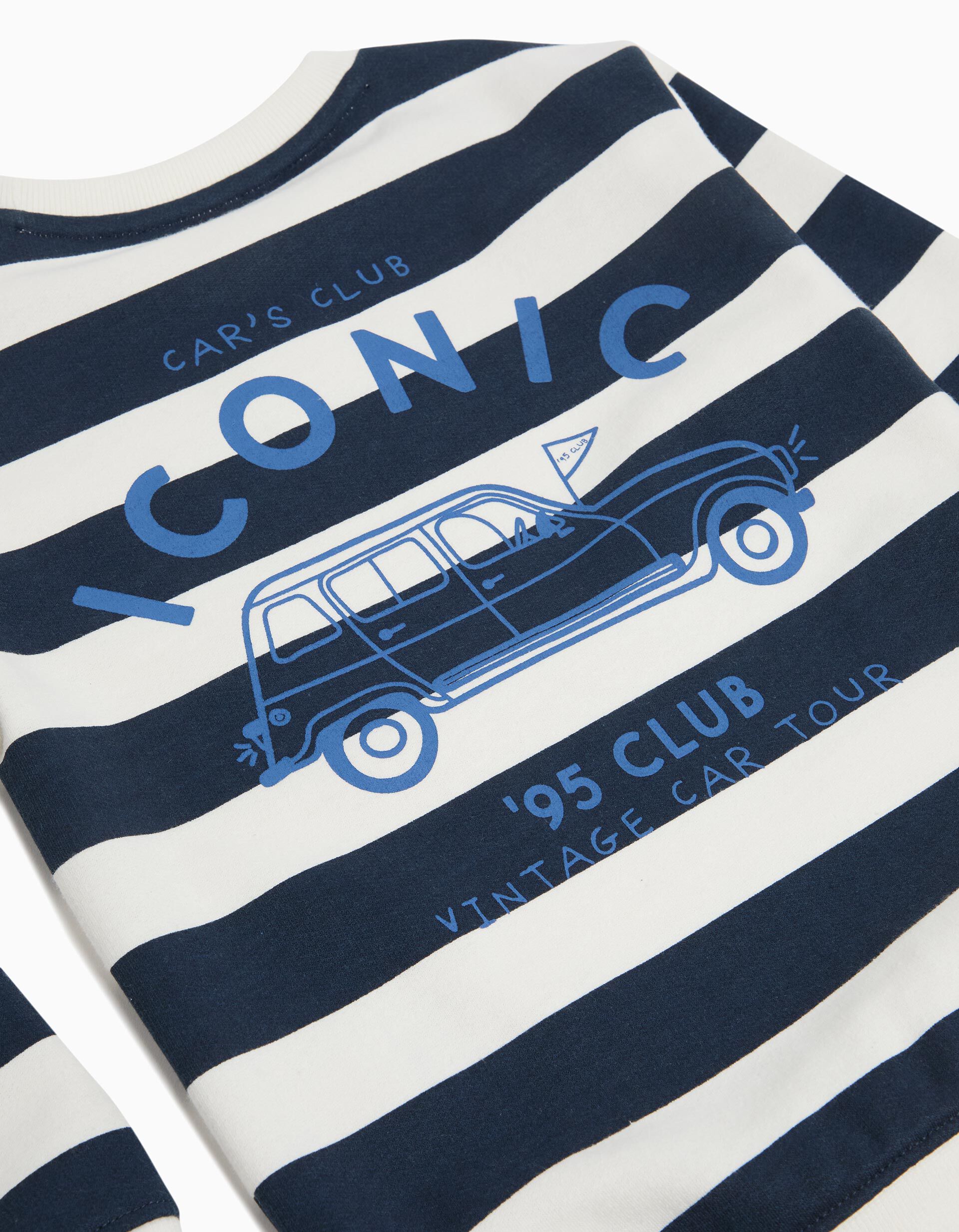 Comprar Online Sweatshirt Fleece Riscas, Menino, Azul Escuro 