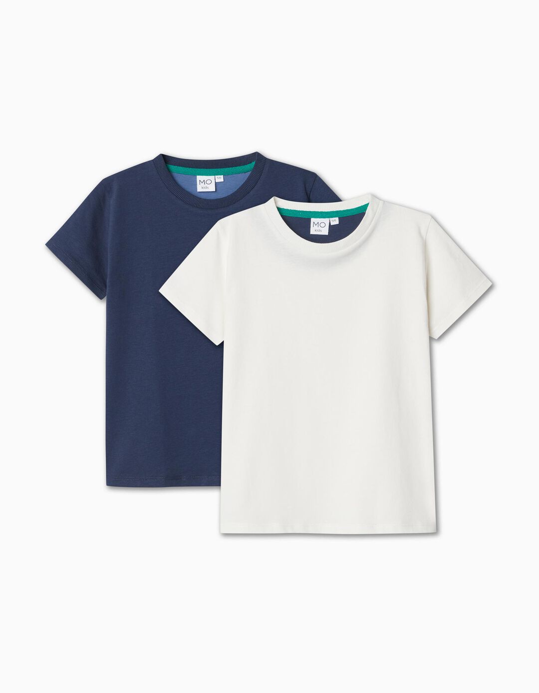 Pack 2 T-shirts Premium, Menino, Bege Claro/Azul Escuro