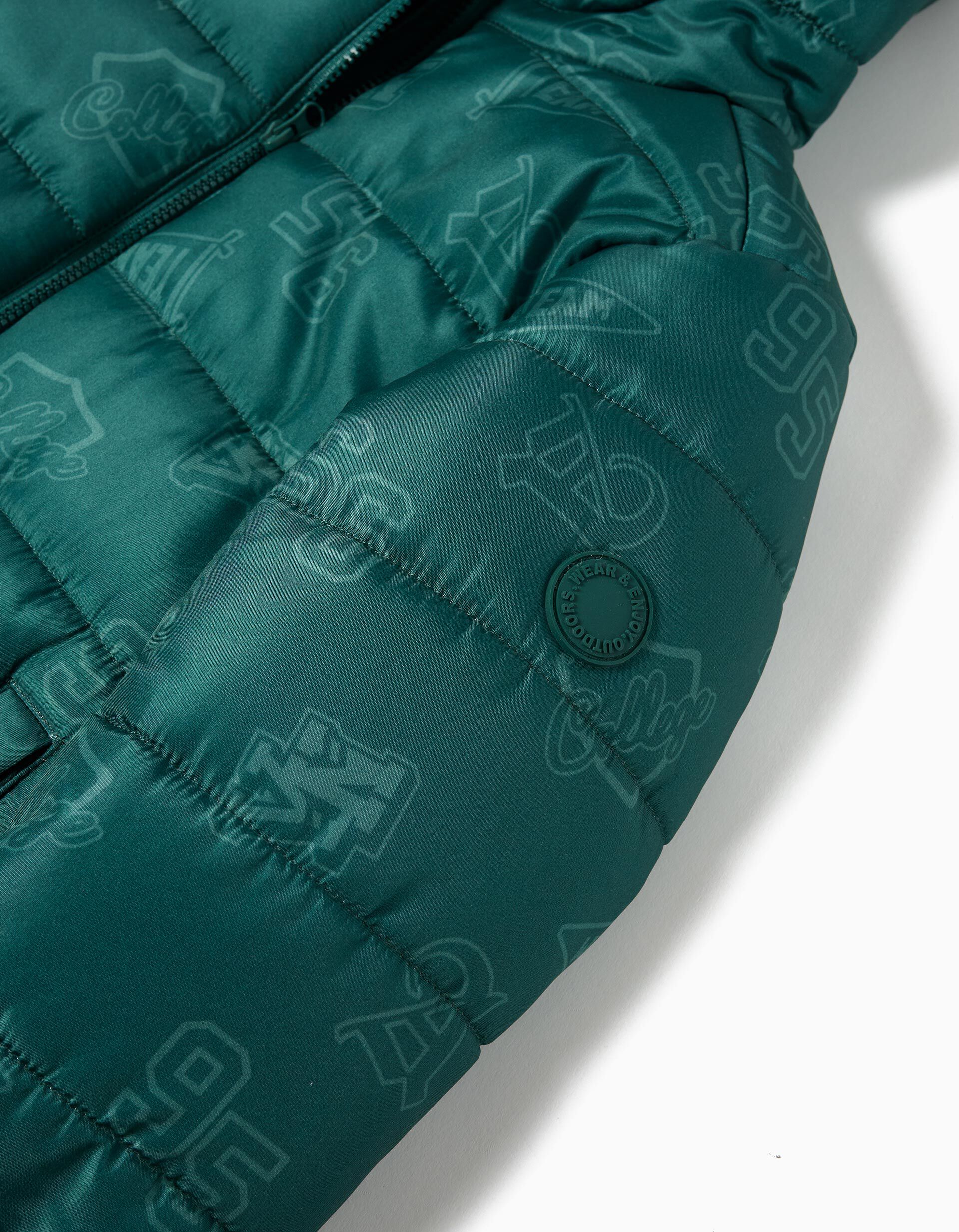 Comprar Online Casaco Acolchoado com Capuz, Menino, Verde Escuro