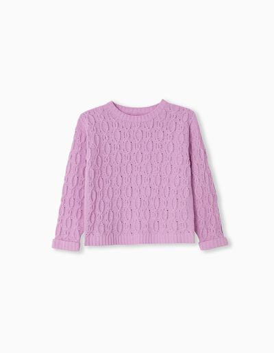 Knitted Jumper, Girls, Lilac