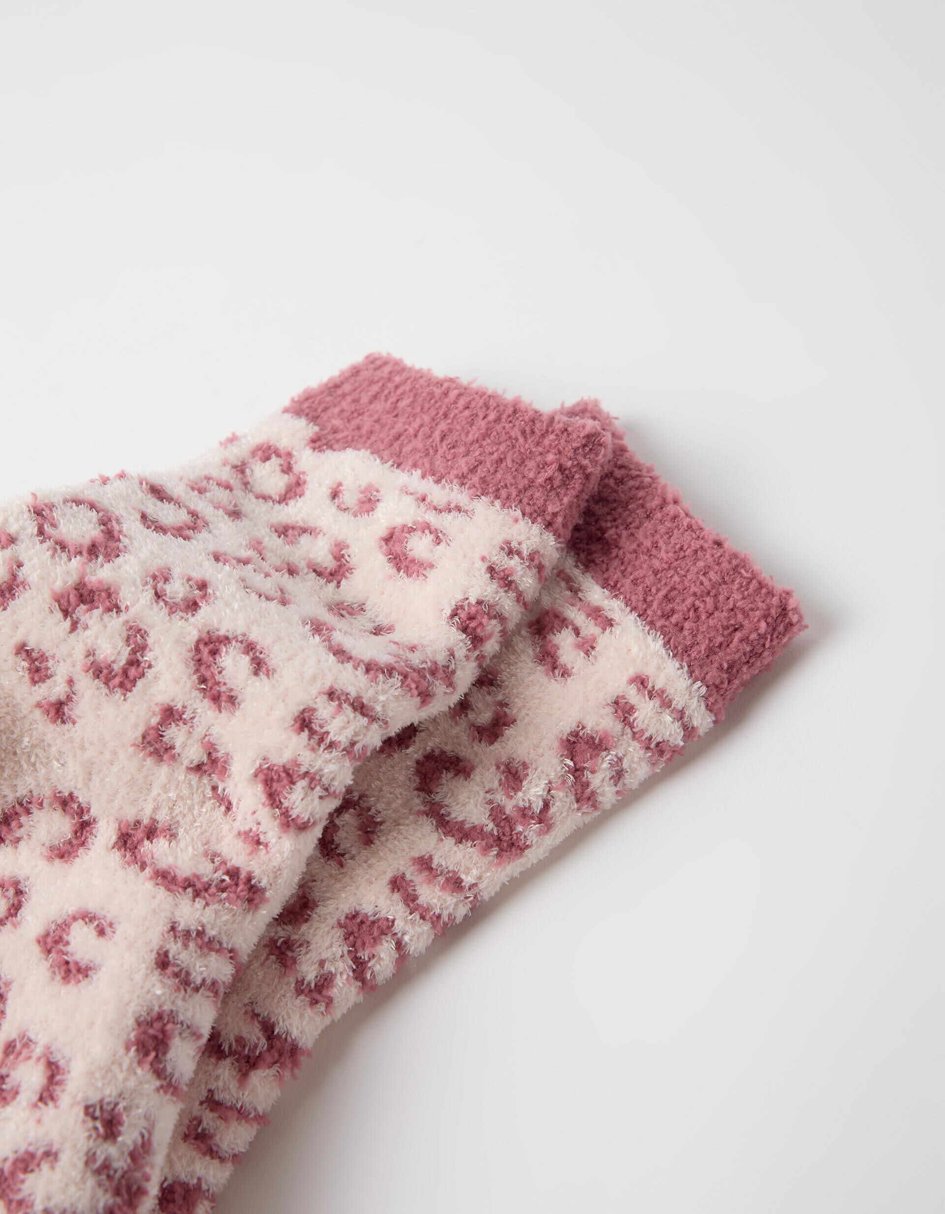 Comprar Online Par De Meias Animal Print, Mulher, Rosa
