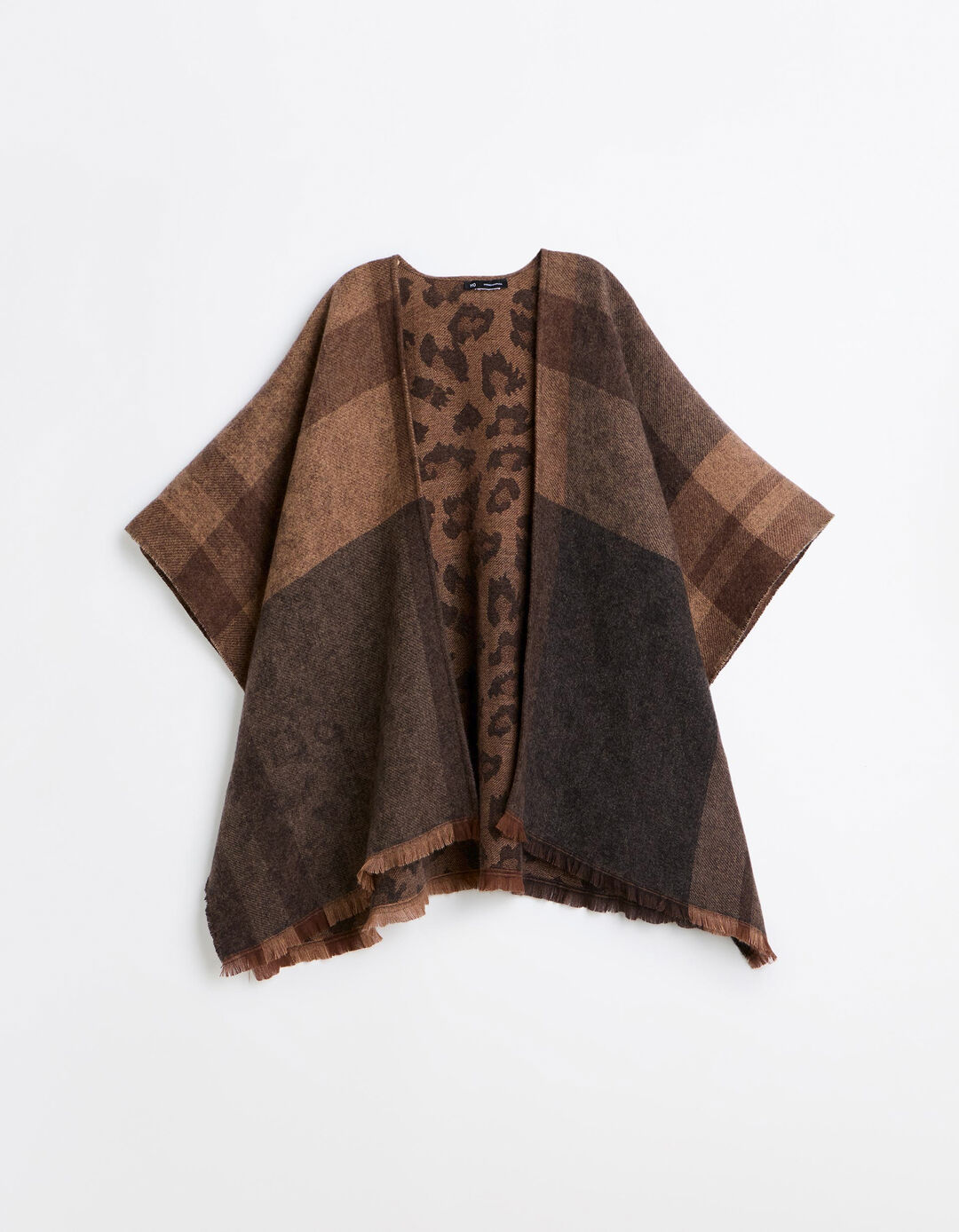 Poncho Revers&iacute;vel, Mulher, Bege