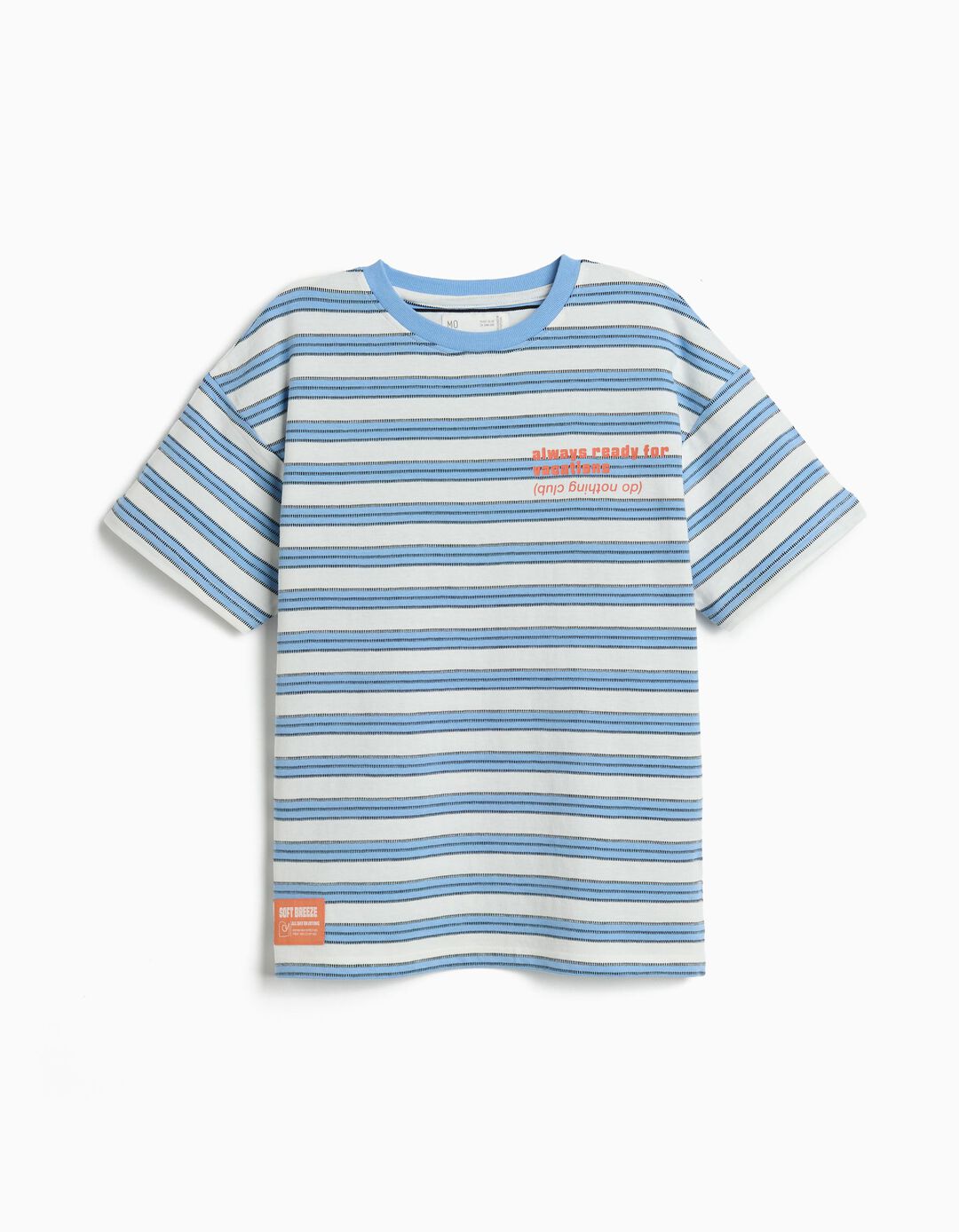T-shirt &agrave;s Riscas, Menino, Azul