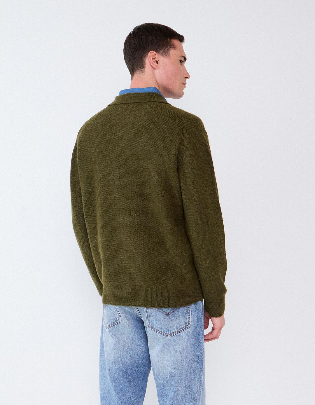 Camisola De Malha, Homem, Verde Escuro