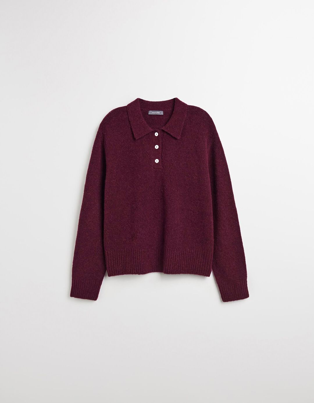 Polo em Malha, Mulher, Vermelho Escuro