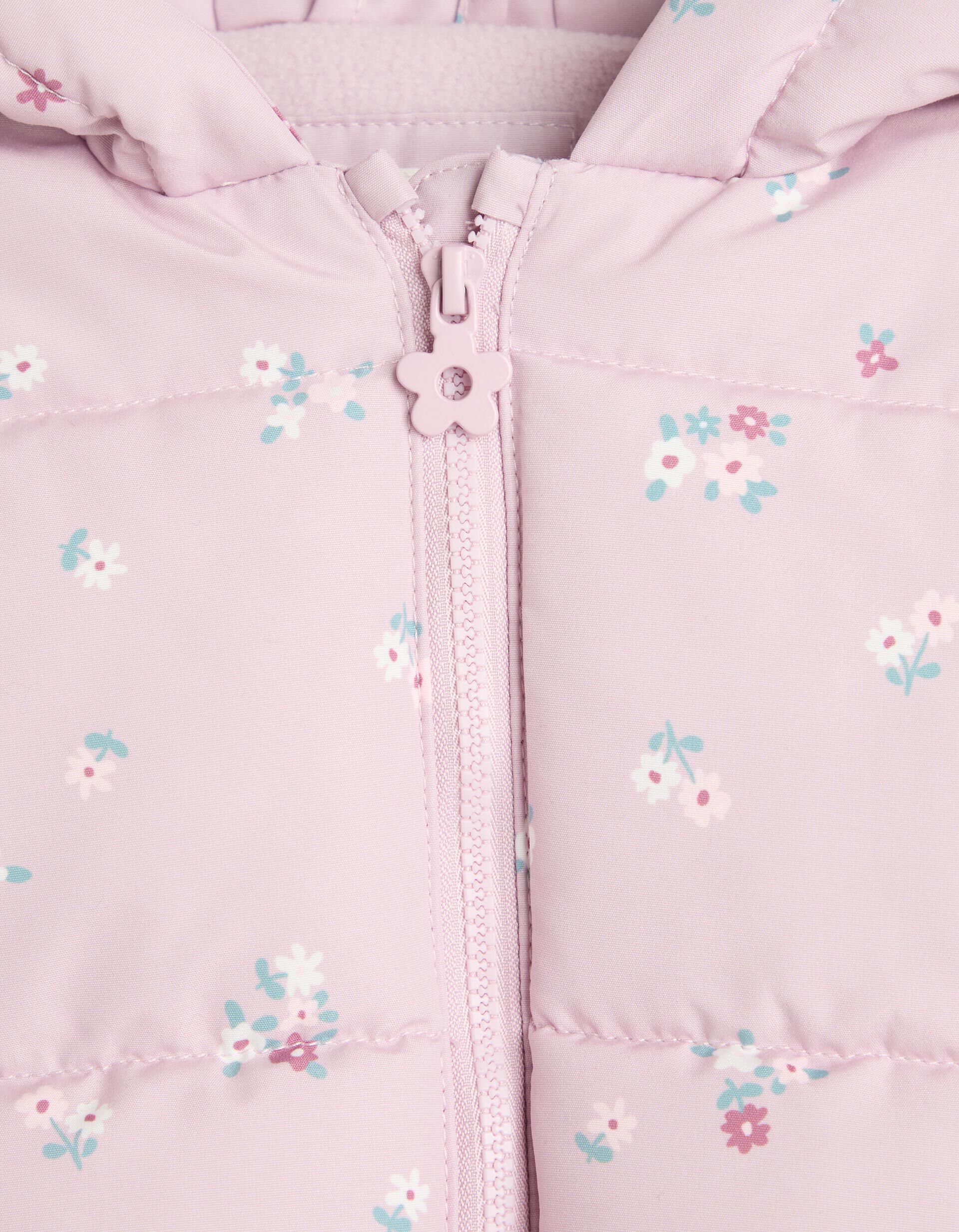 Comprar Online Casaco Acolchoado &Agrave;s Flores, Menina, Rosa Claro