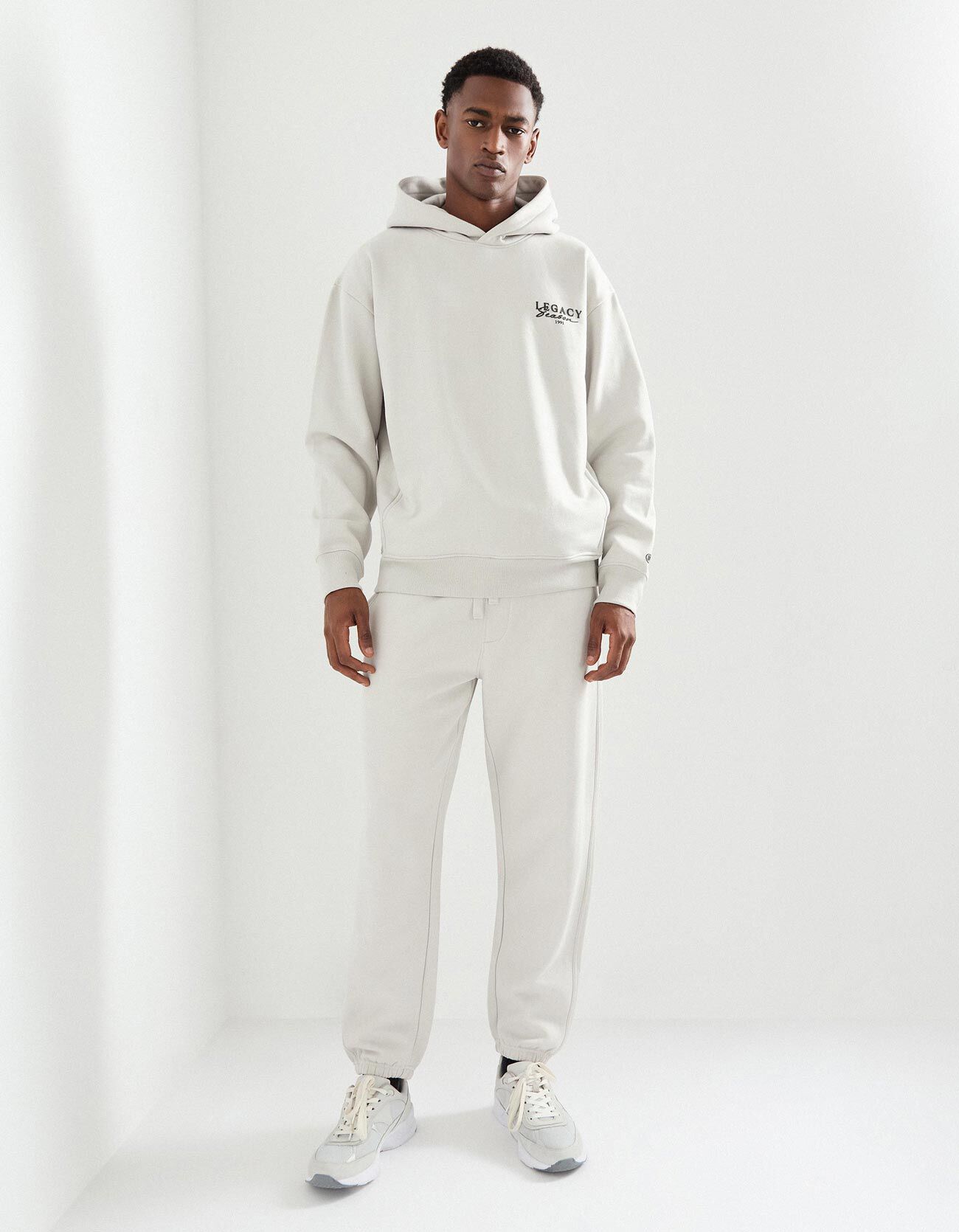 Cal&ccedil;as Jogging de Felpa, Homem, Cinzento Claro