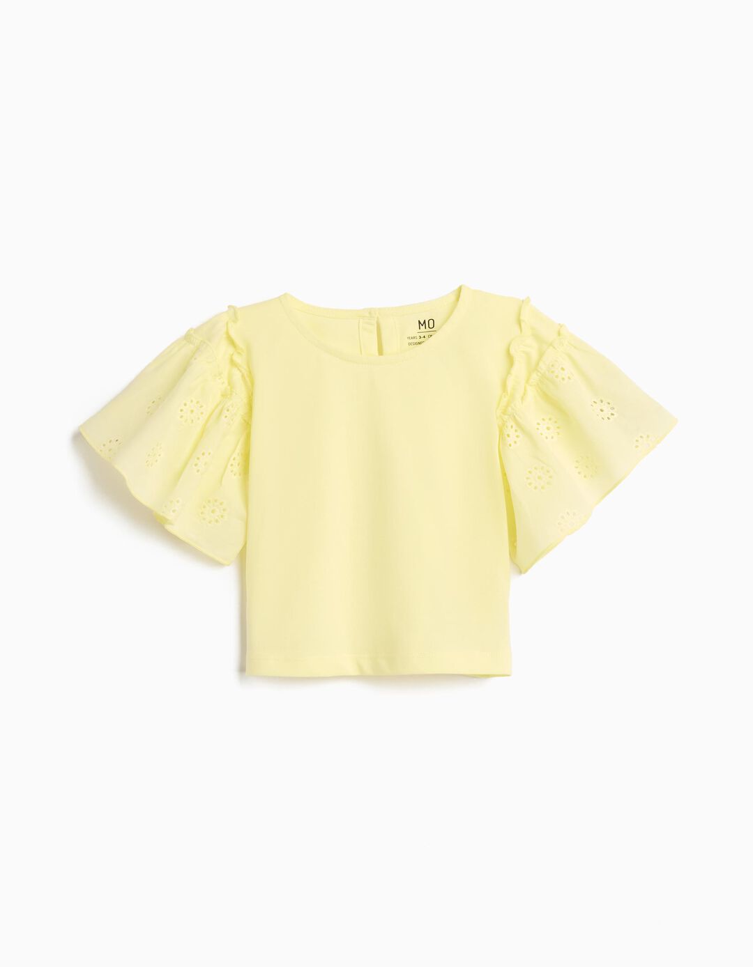 T-shirt Manga Curta, Menina, Amarelo Claro