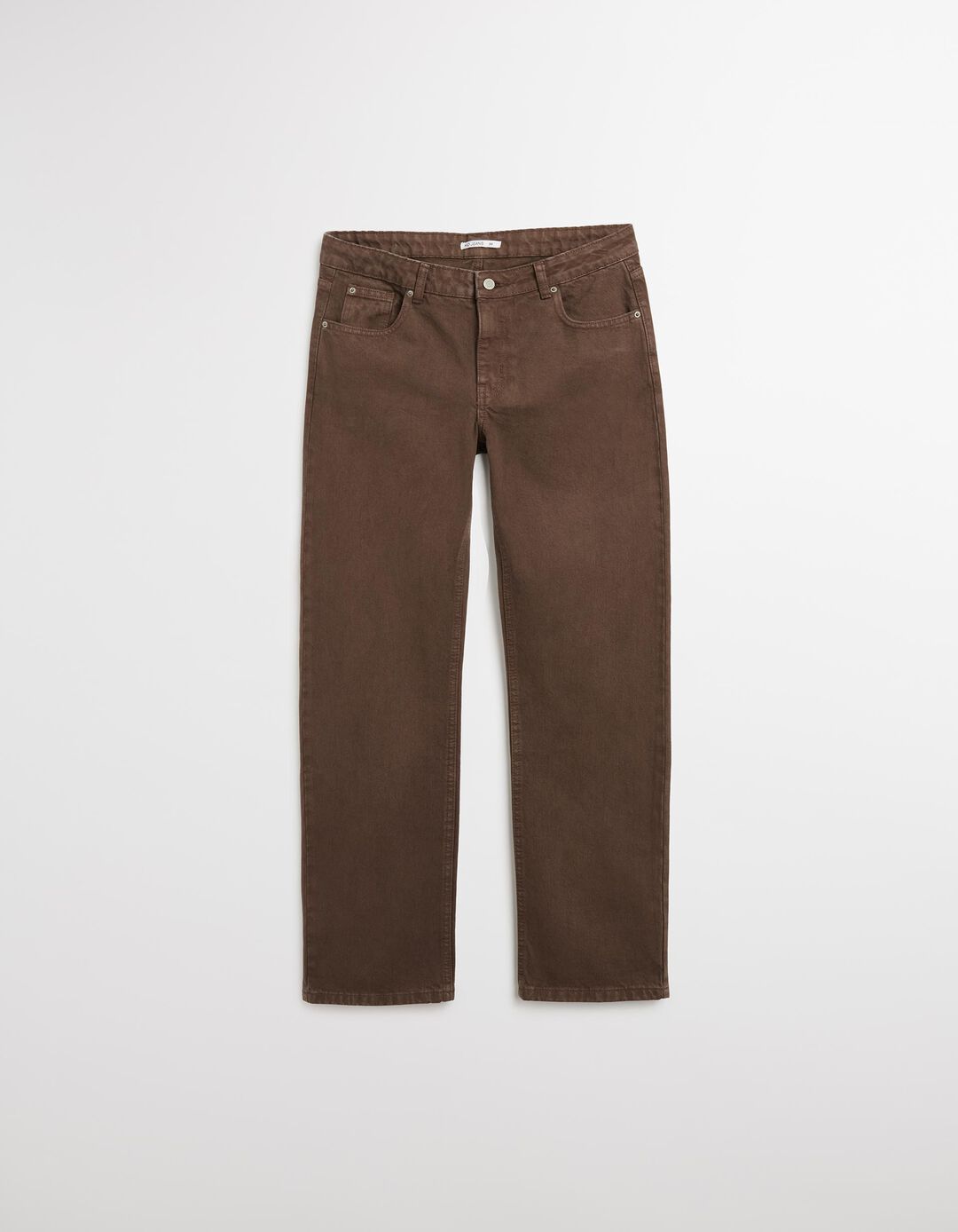 Calças de Ganga 'Straight Fit', Mulher, Castanho Escuro