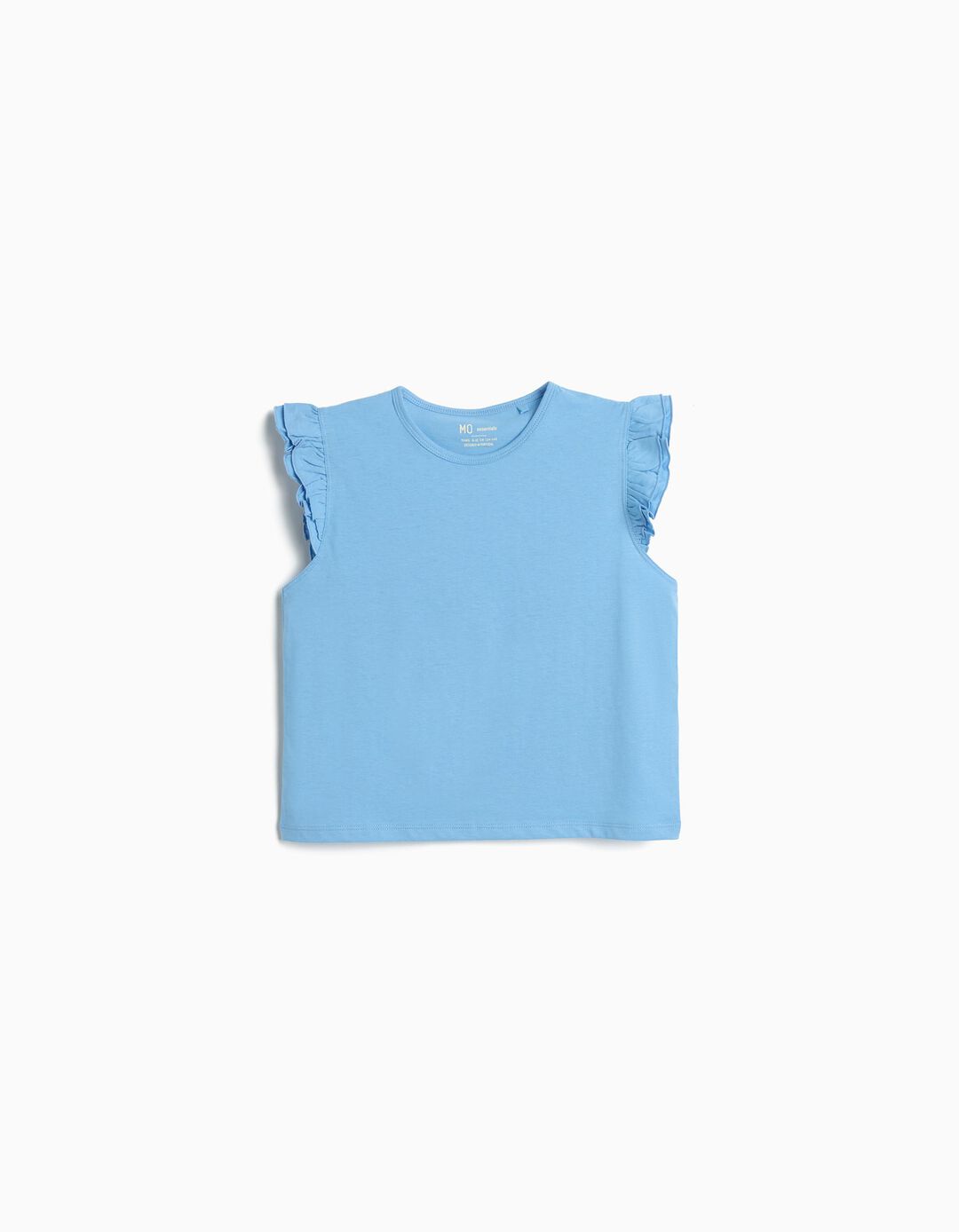 T-shirt Folhos, Menina, Azul Claro