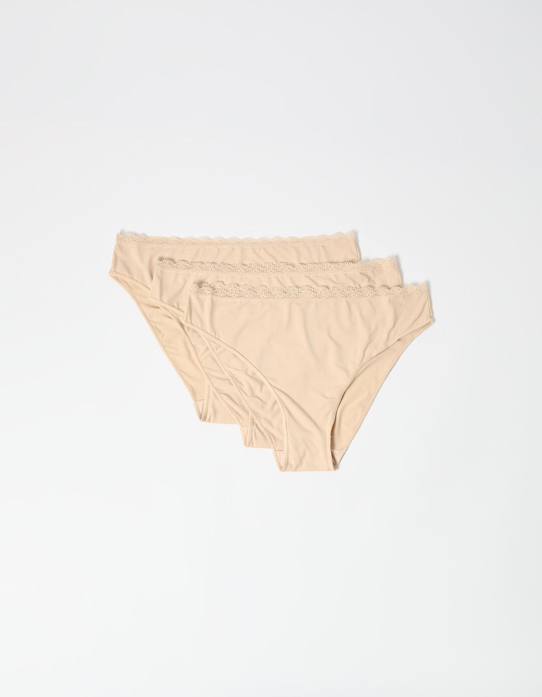 Pack 3 Cuecas de Microfibra, Mulher, Bege 