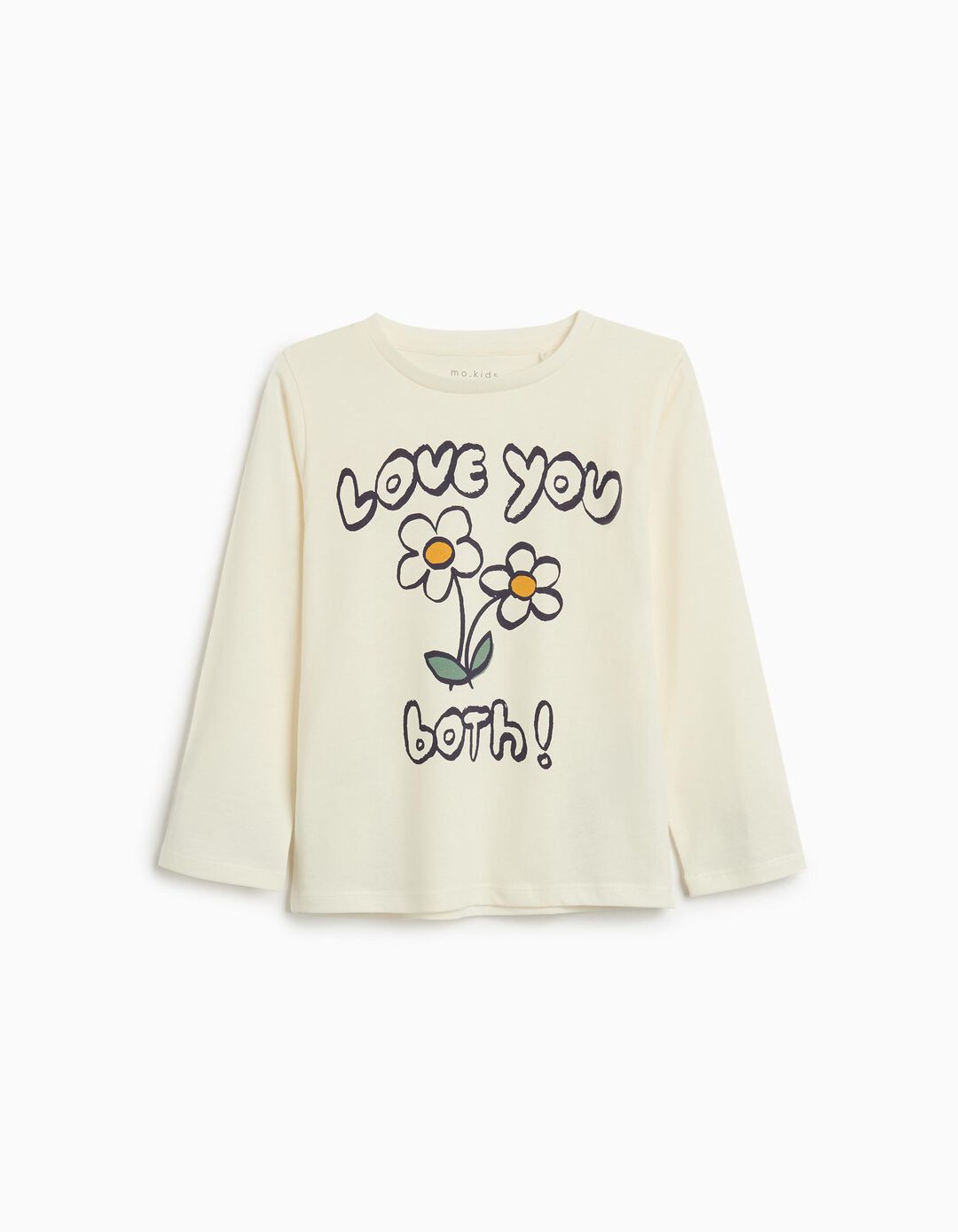 T-shirt de Manga Comprida Estampado, Menina, Branco