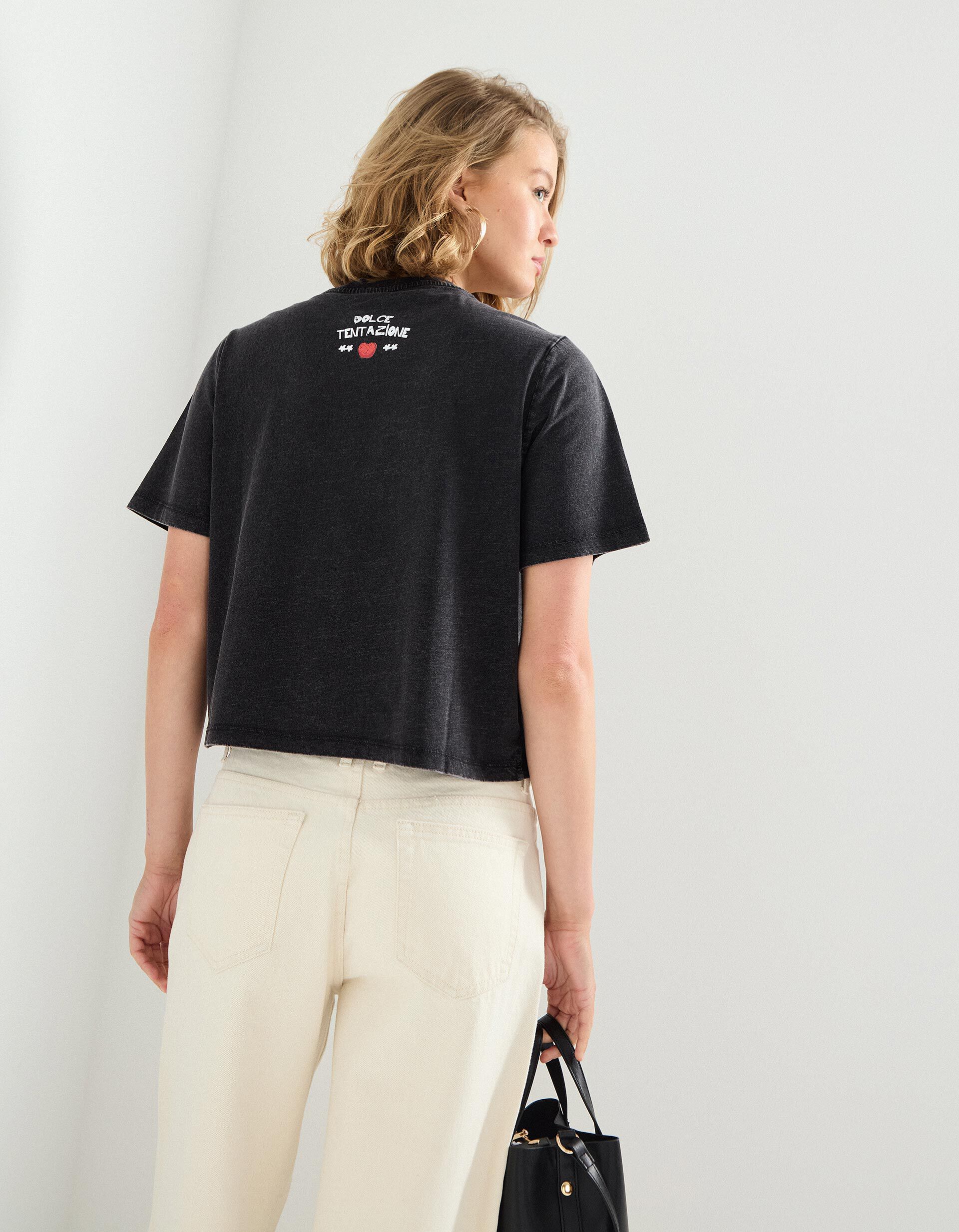 Comprar Online T-shirt Print, Mulher, Cinzento Escuro