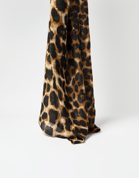 Comprar Online Lenço Animal Print, Mulher, Castanho