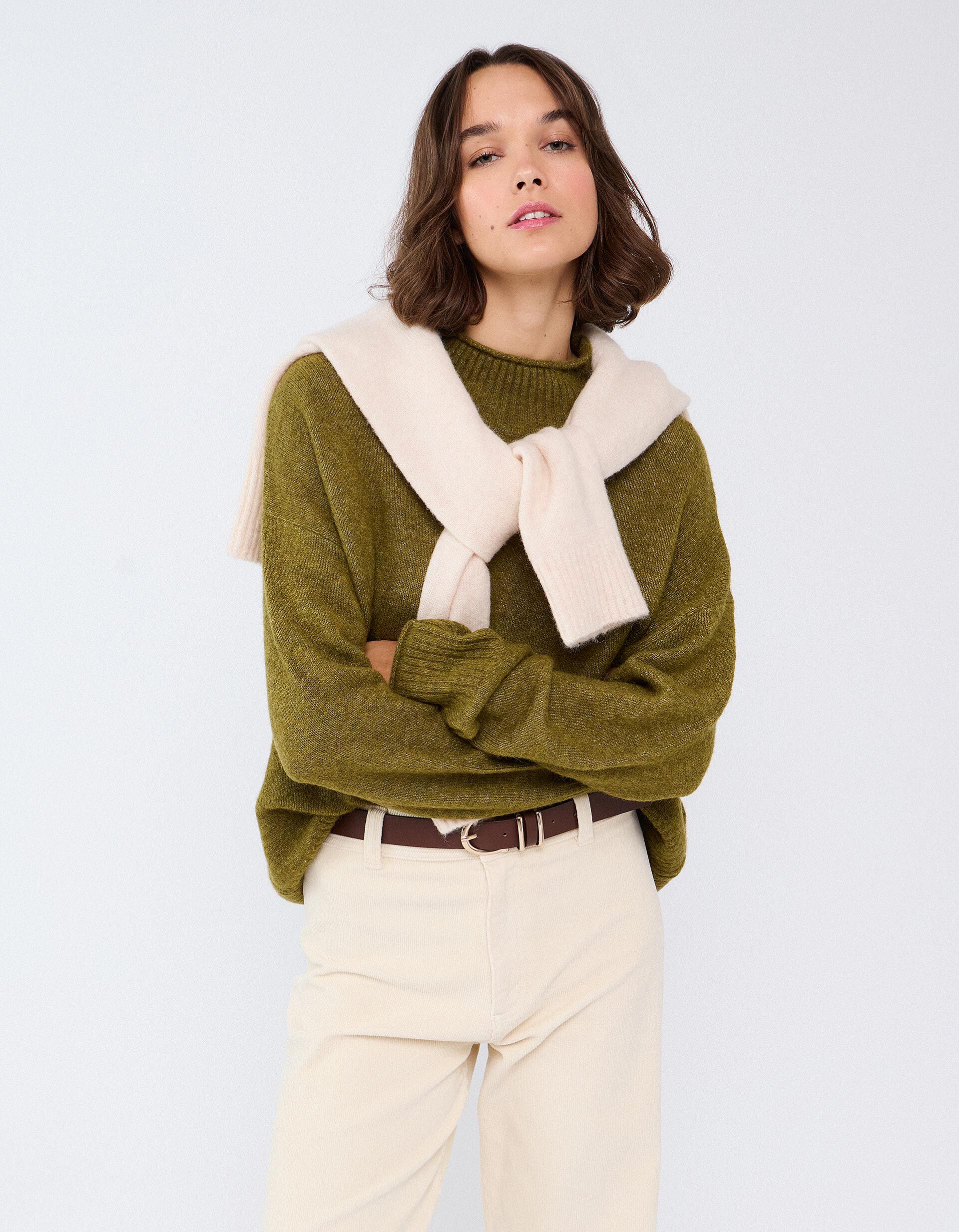 Comprar Online Camisola Em Mistura De L&atilde; E Alpaca, Mulher, Verde