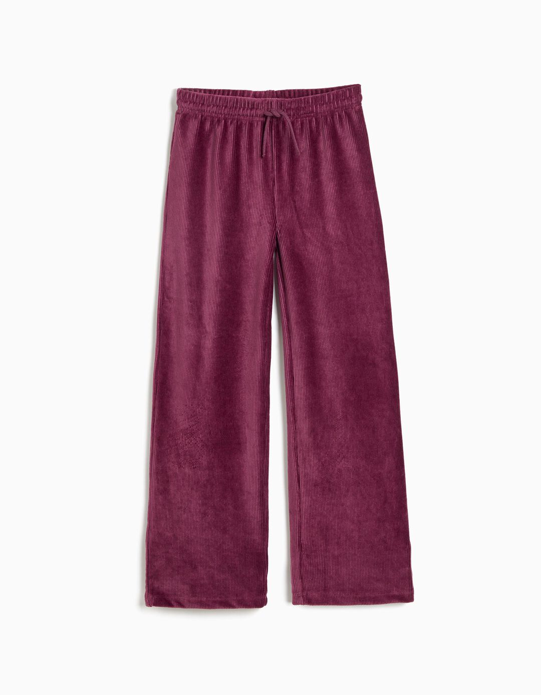 Cal&ccedil;as De Malha Wide Leg, Menina, Roxo Escuro