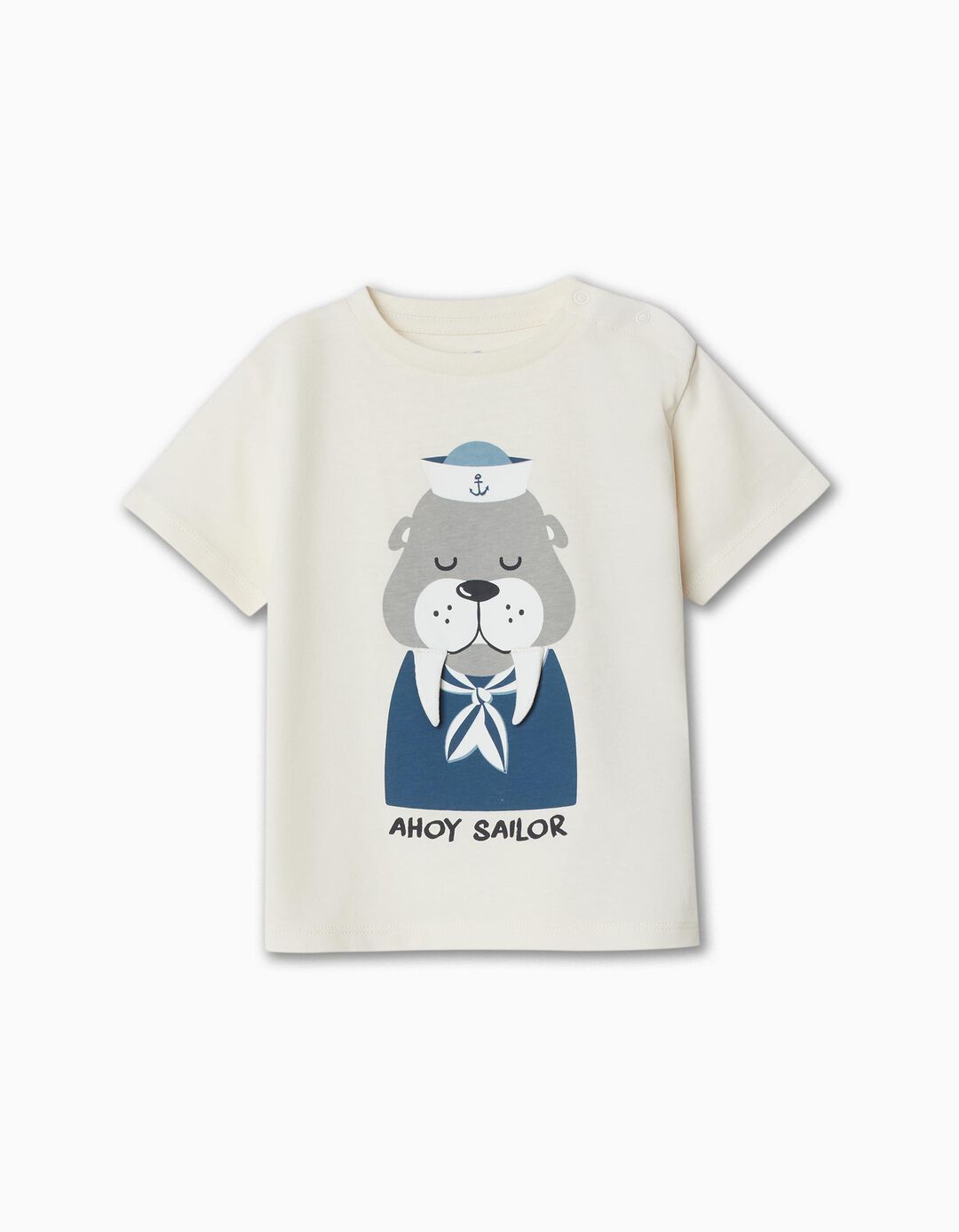 T-shirt Estampado, Bebé Menino, Bege Claro