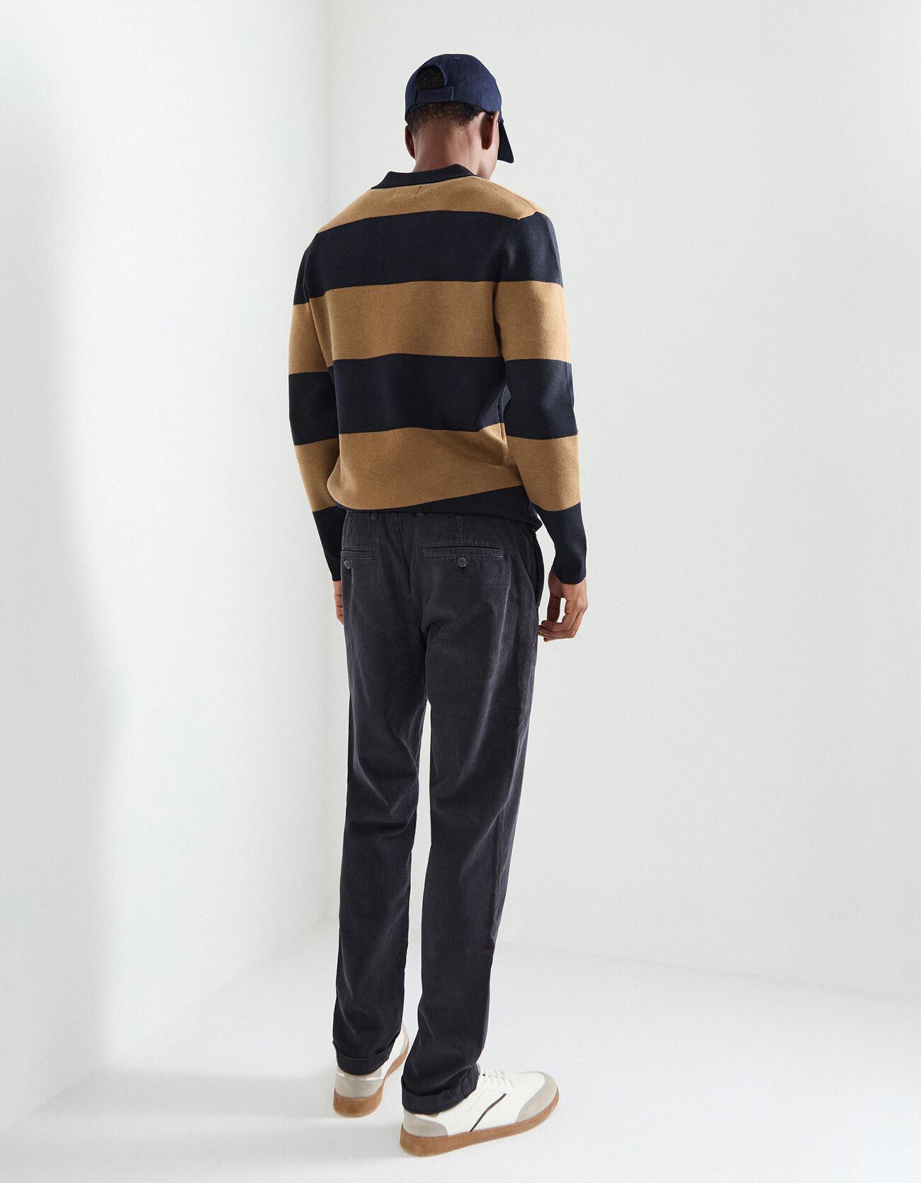 Comprar Online Cal&ccedil;as Chino de Bombazina, Homem, Azul Escuro