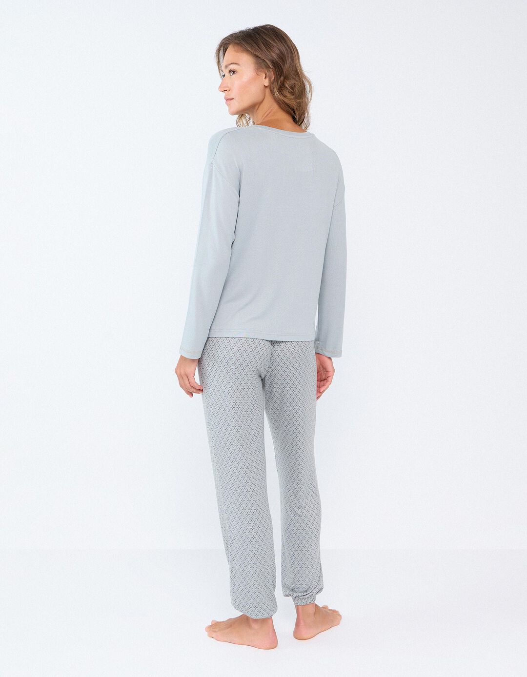 Pijama De Malha, Mulher, Azul Claro