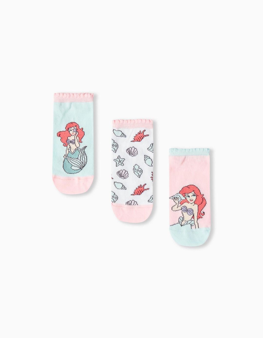 3 Pairs of 'Disney' Ankle Socks Pack, Girls, Multicolour