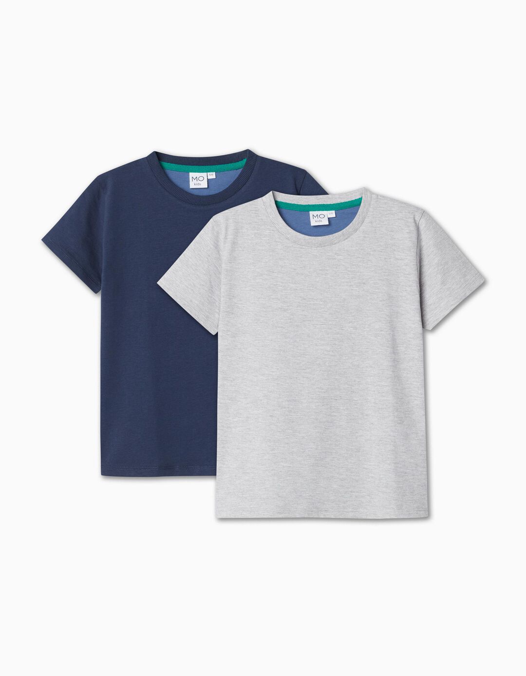 Pack 2 T-shirts Premium, Menino, Cinzento Claro/Azul Escuro
