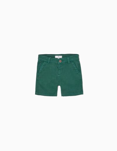 Twill Shorts for Baby Boys, Green