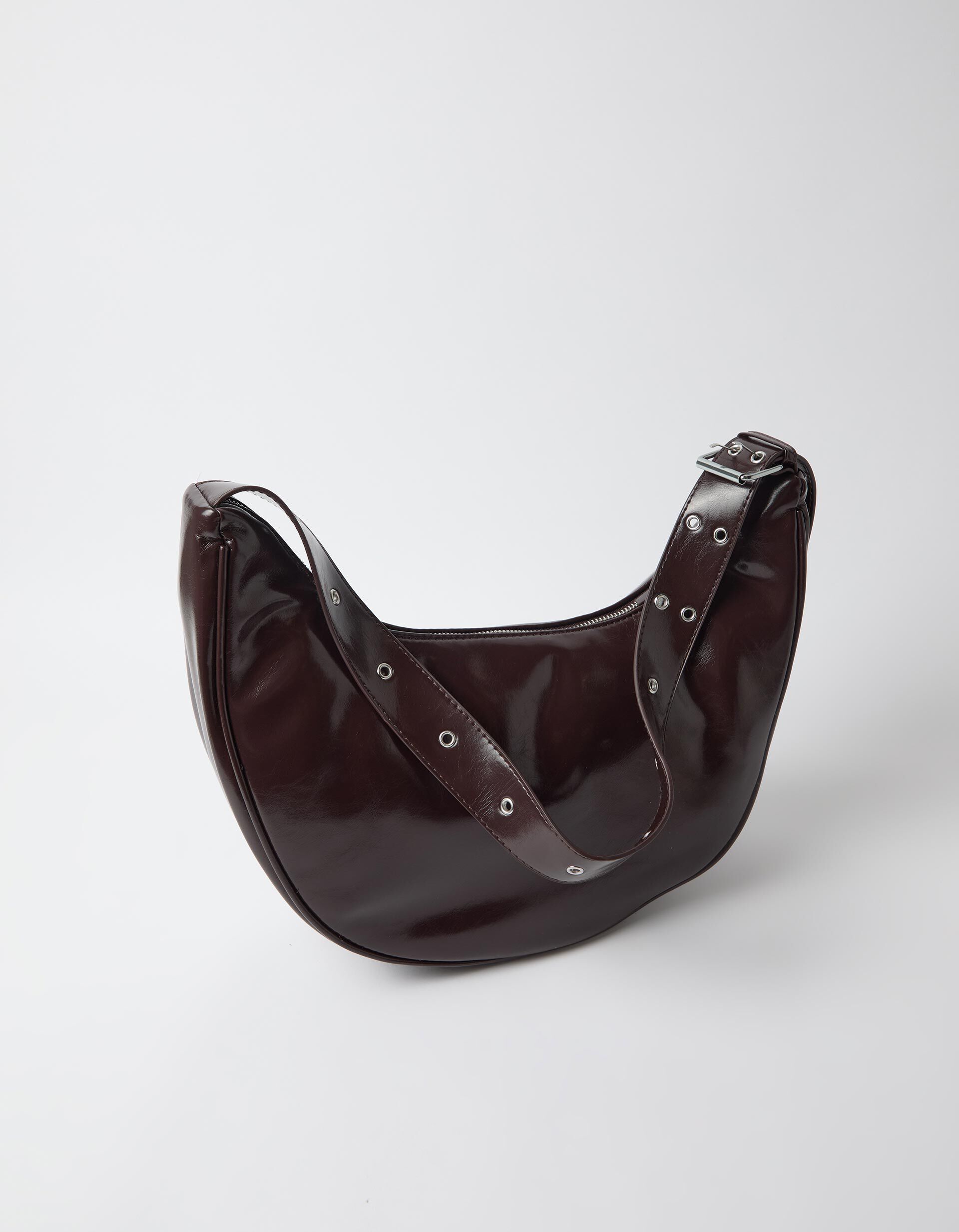 Comprar Online Mala De Ombro Meia Lua, Mulher, Castanho